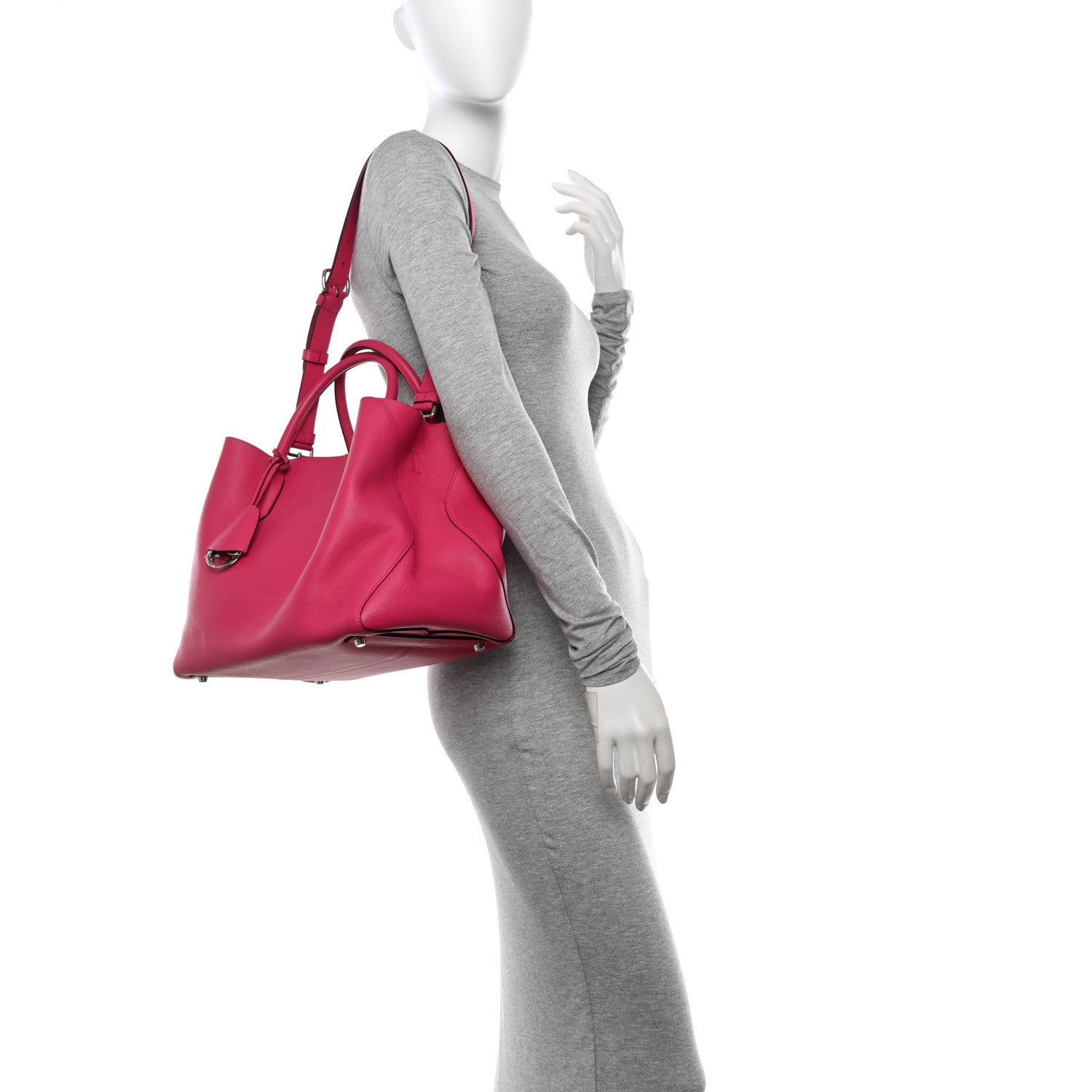 Christian Dior Supple Grained Calfskin Open Bar Tote Pink 2 of 14