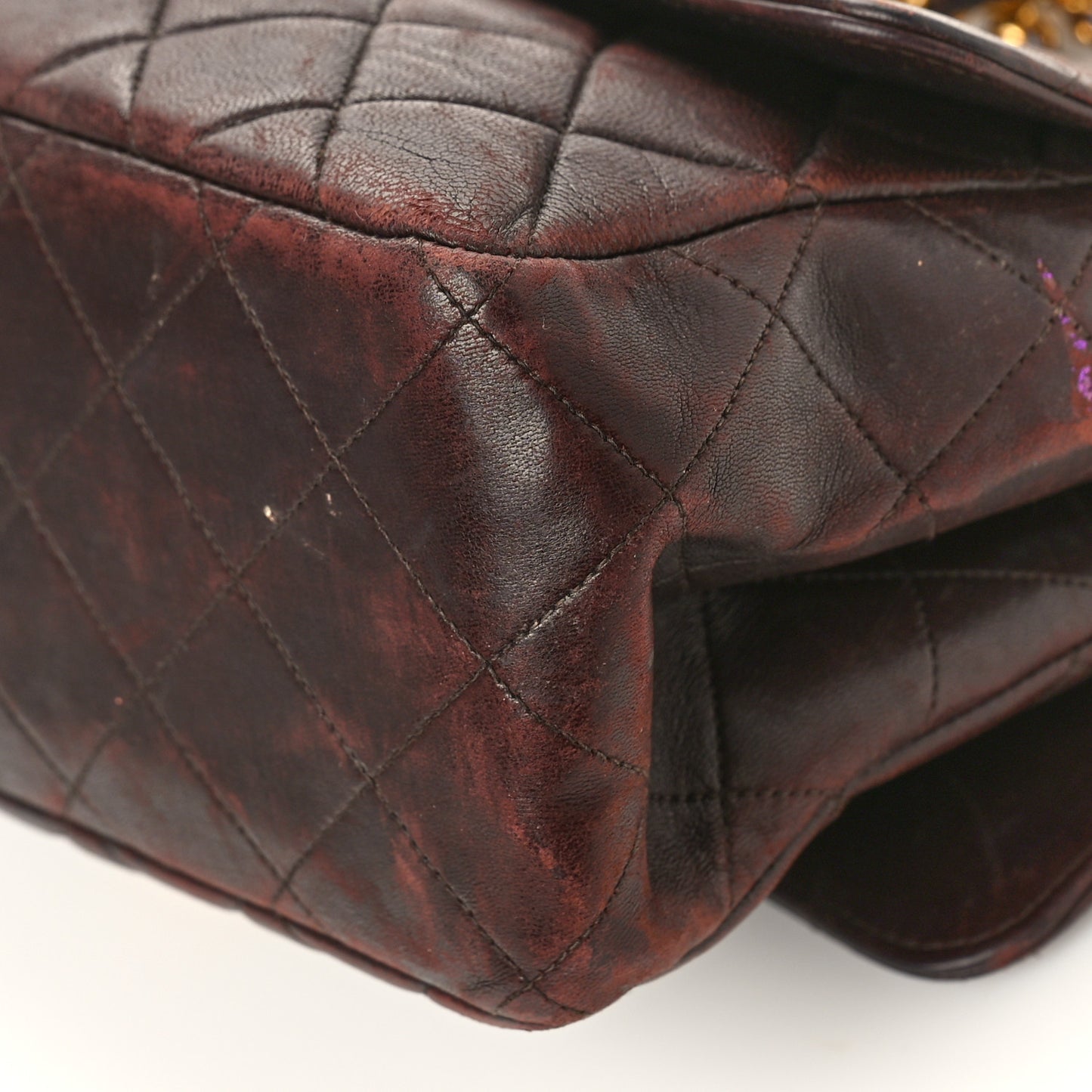 Lambskin Quilted Medium Double Sided Flap Brown
