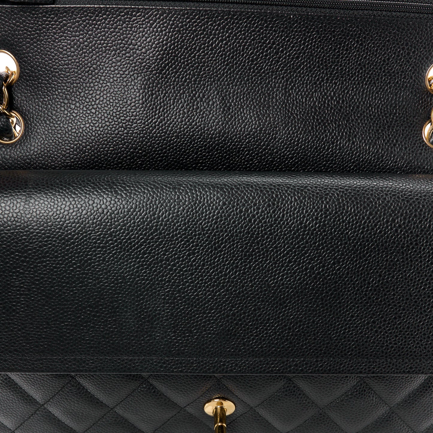 Caviar Quilted Jumbo Double Flap Black
