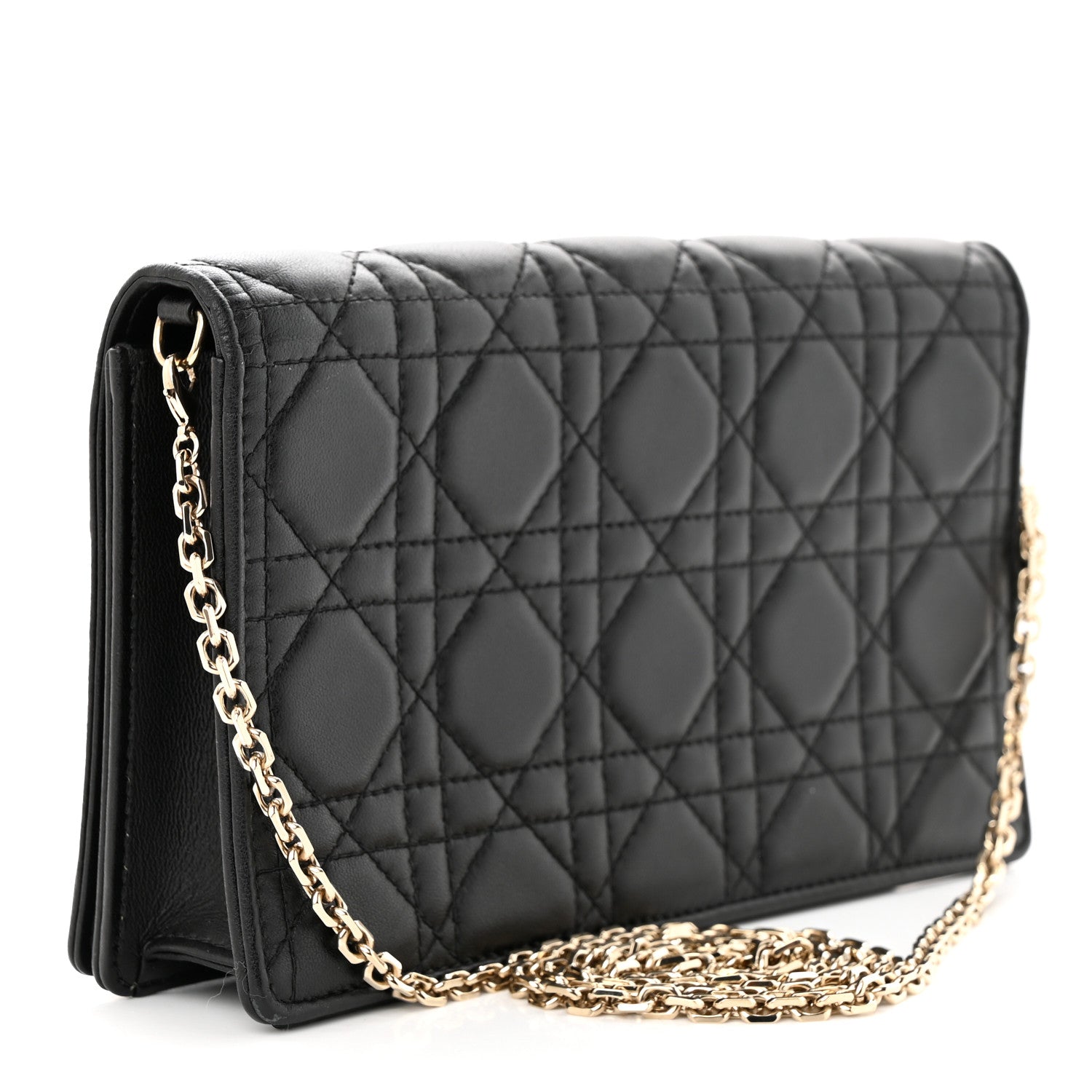 Christian Dior Lambskin Cannage Lady Dior Pouch Black 4 of 12