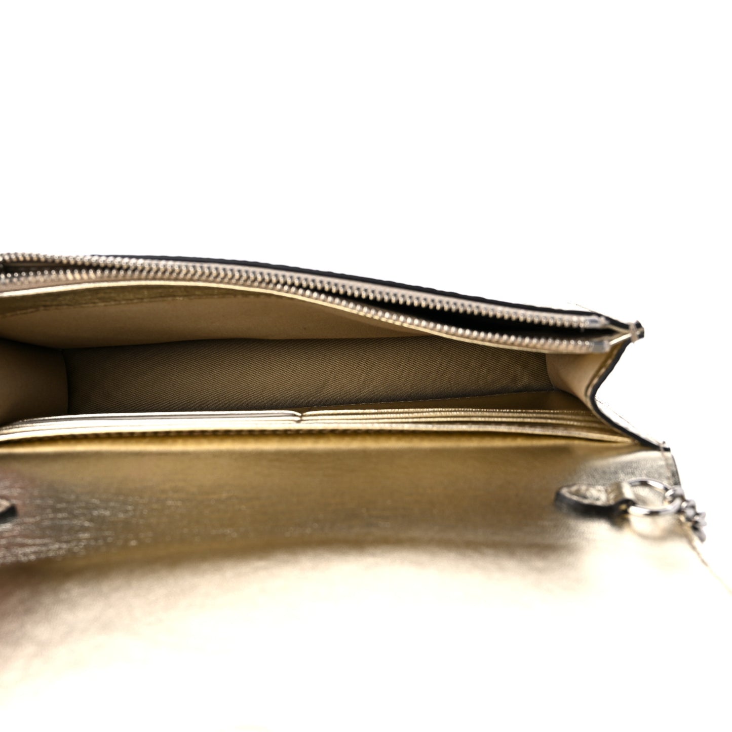 Metallic Calfskin Snake Embossed Palace Crossbody Champagne Silver