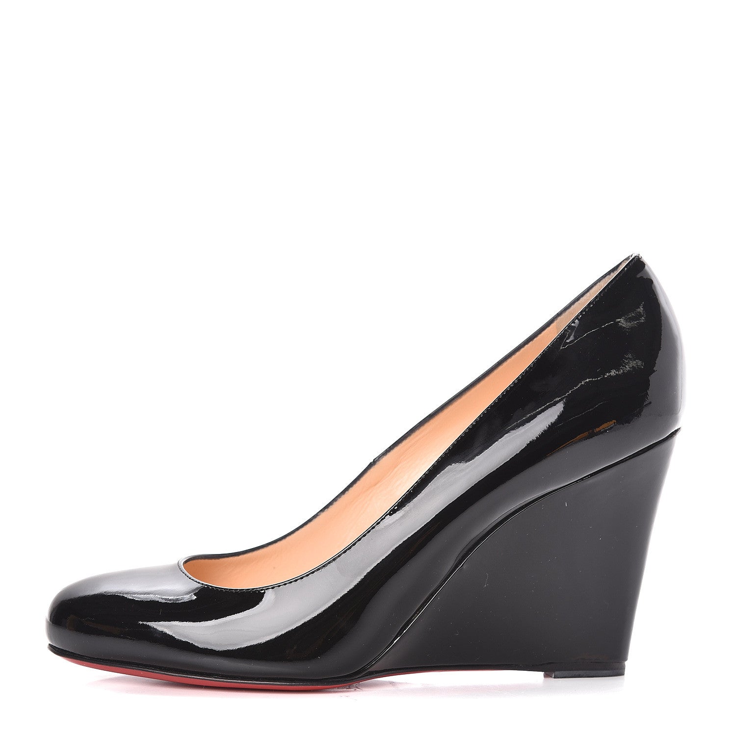 Christian Louboutin Patent Ron Ron Zeppa 80 Wedges 38.5 Black