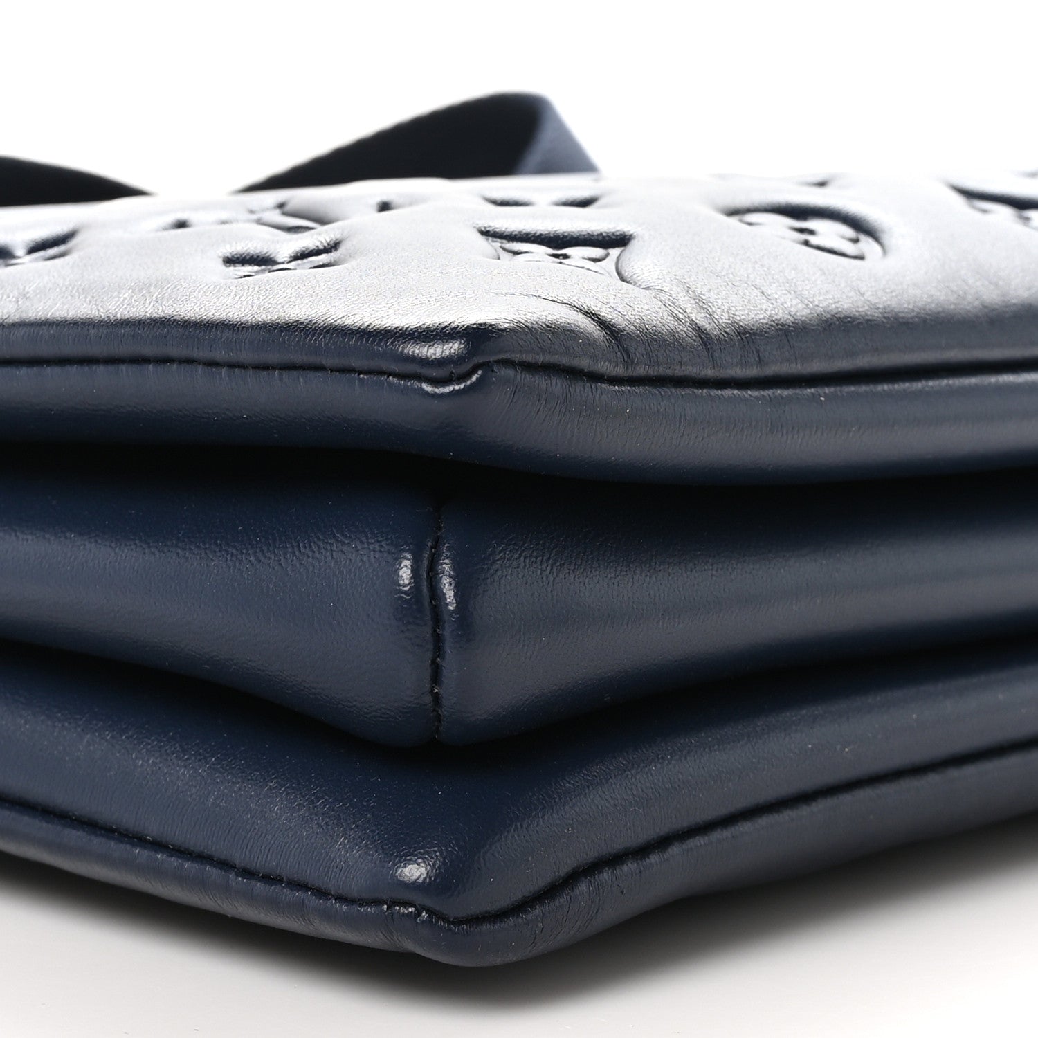 Louis Vuitton Lambskin Embossed Monogram Coussin PM Navy 9 of 11