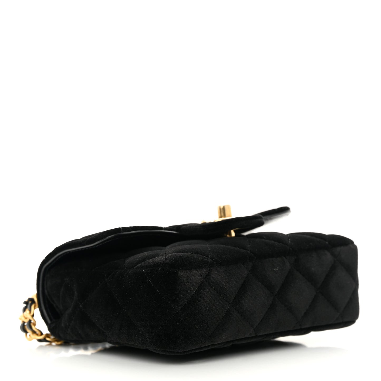 Velvet Enamel Mini Flap Black