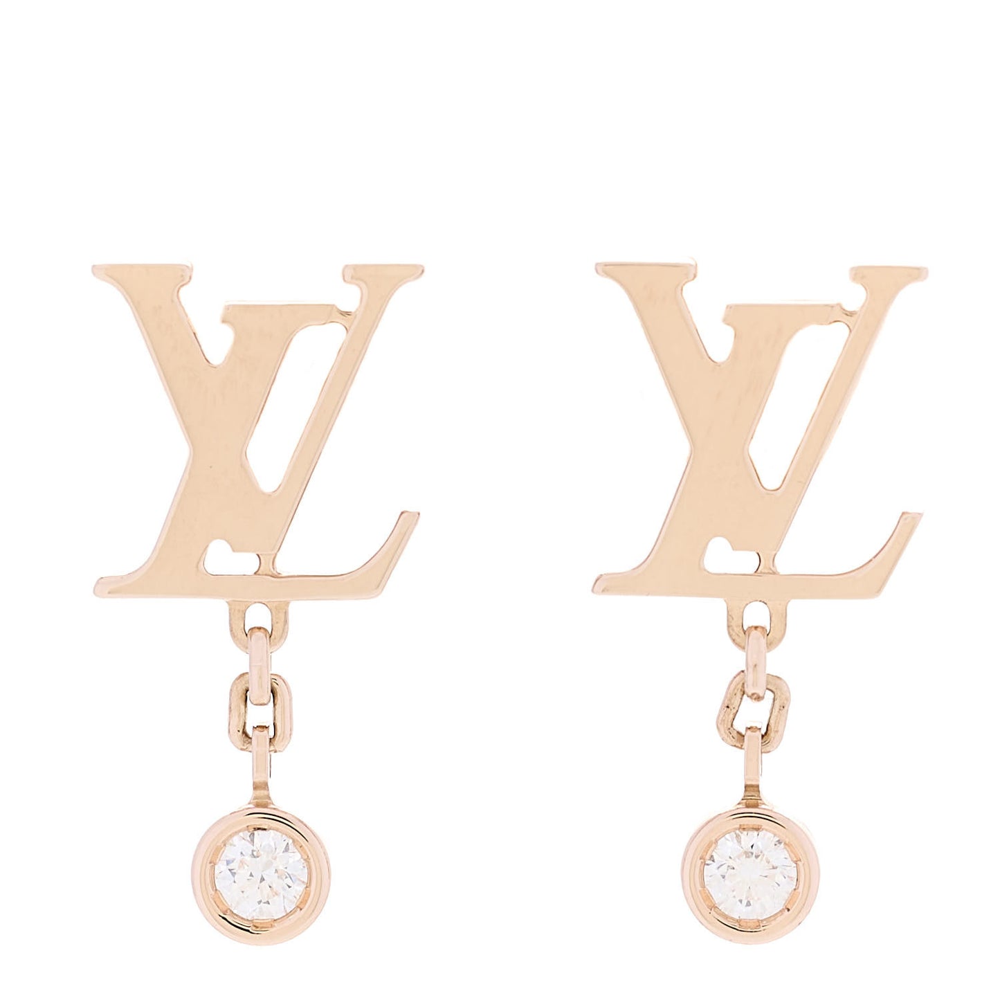 18K Pink Gold Diamond Idylle Blossom LV Stud Earrings