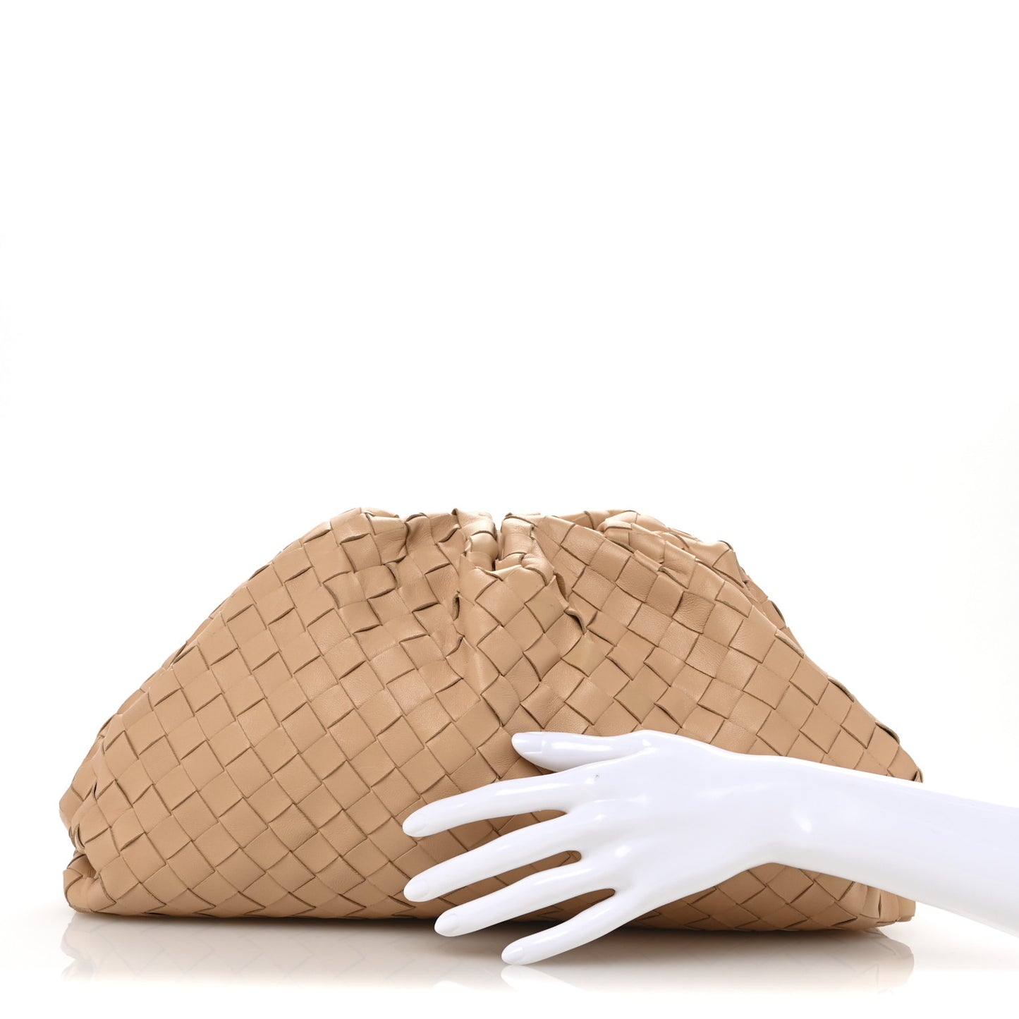 Nappa Maxi Intrecciato The Pouch Oversized Clutch Almond