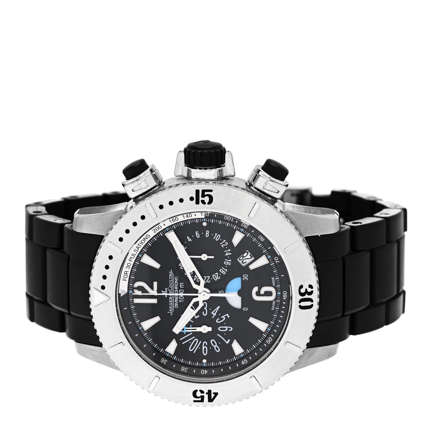 Titanium Rubber 44mm Master Compressor Diving Chronograph Automatic Watch Black 160.T.25