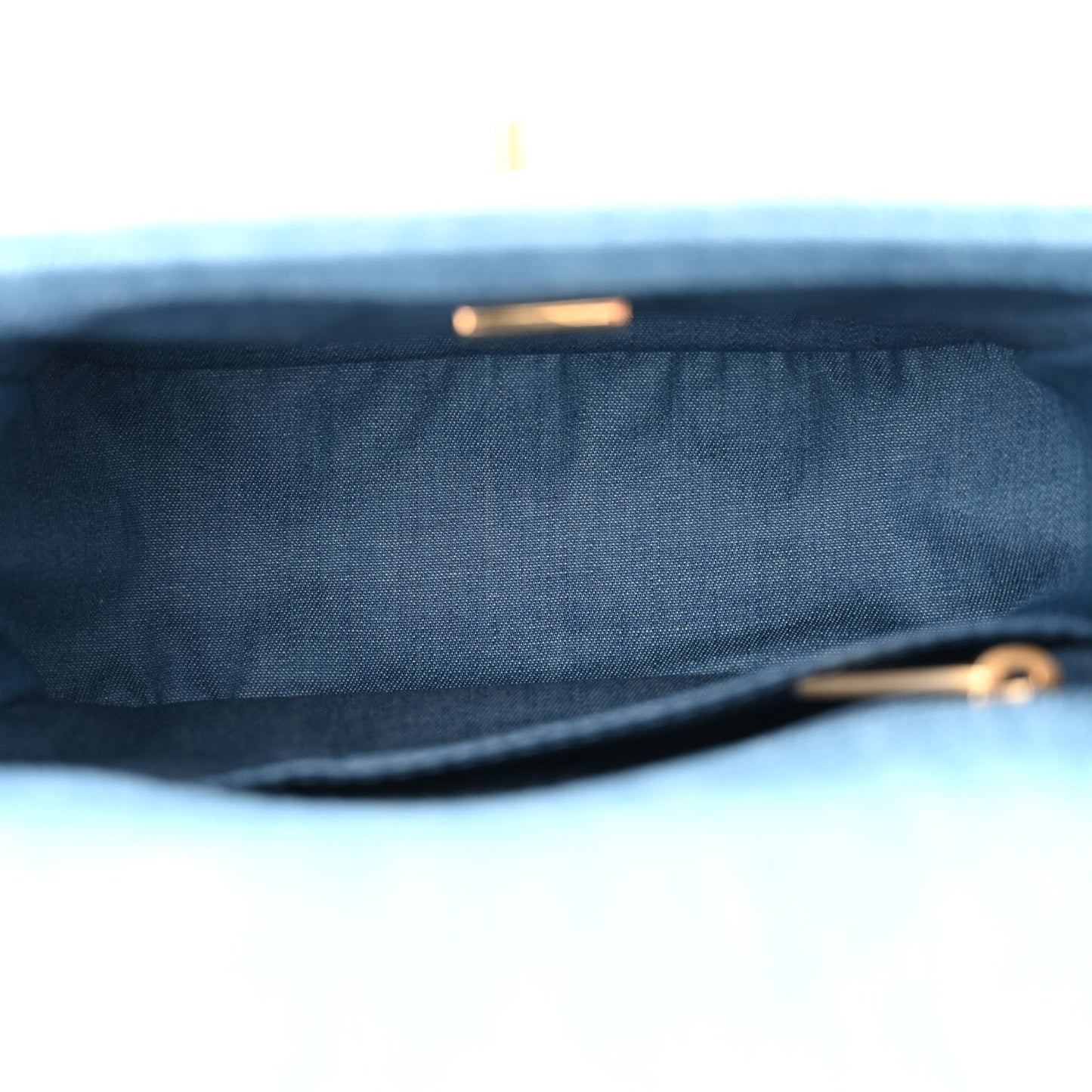 Denim Quilted Mini Pearl Crush Rectangular Flap Blue