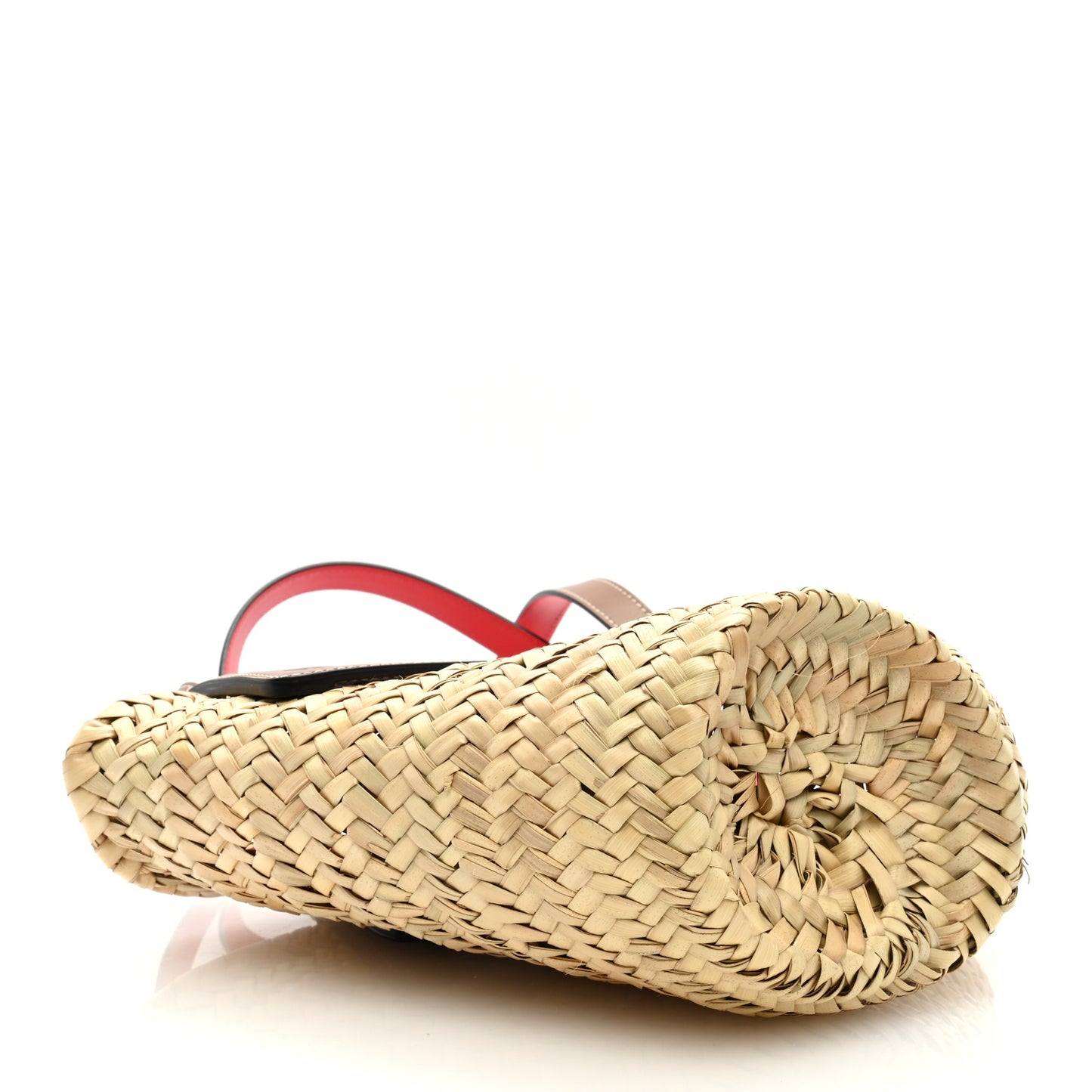 Woven Straw Small Loubishore Tote Beige
