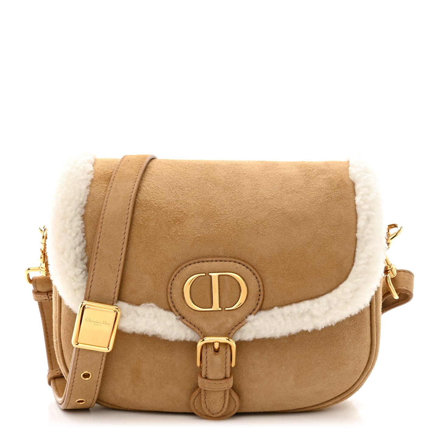 Suede Shearling Medium Bobby Flap Natural