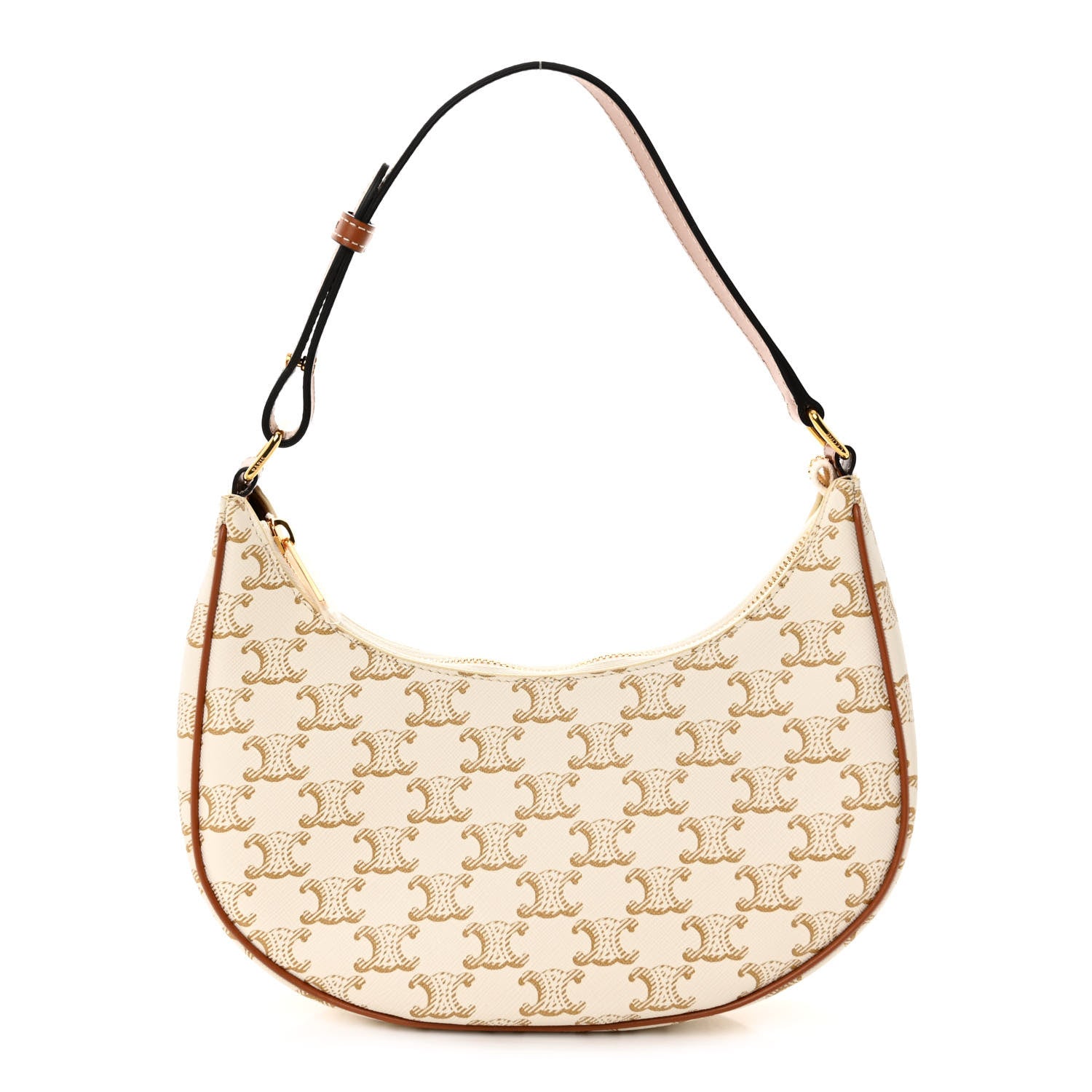 Celine Canvas Calfskin Ava Triomphe Shoulder Bag White 1 of 10