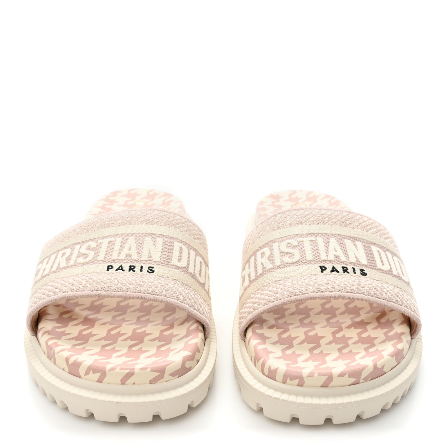 Canvas Fluo Toile de Jouy Embroidered Dway 10mm Slide Sandals 36 Rose De Vents