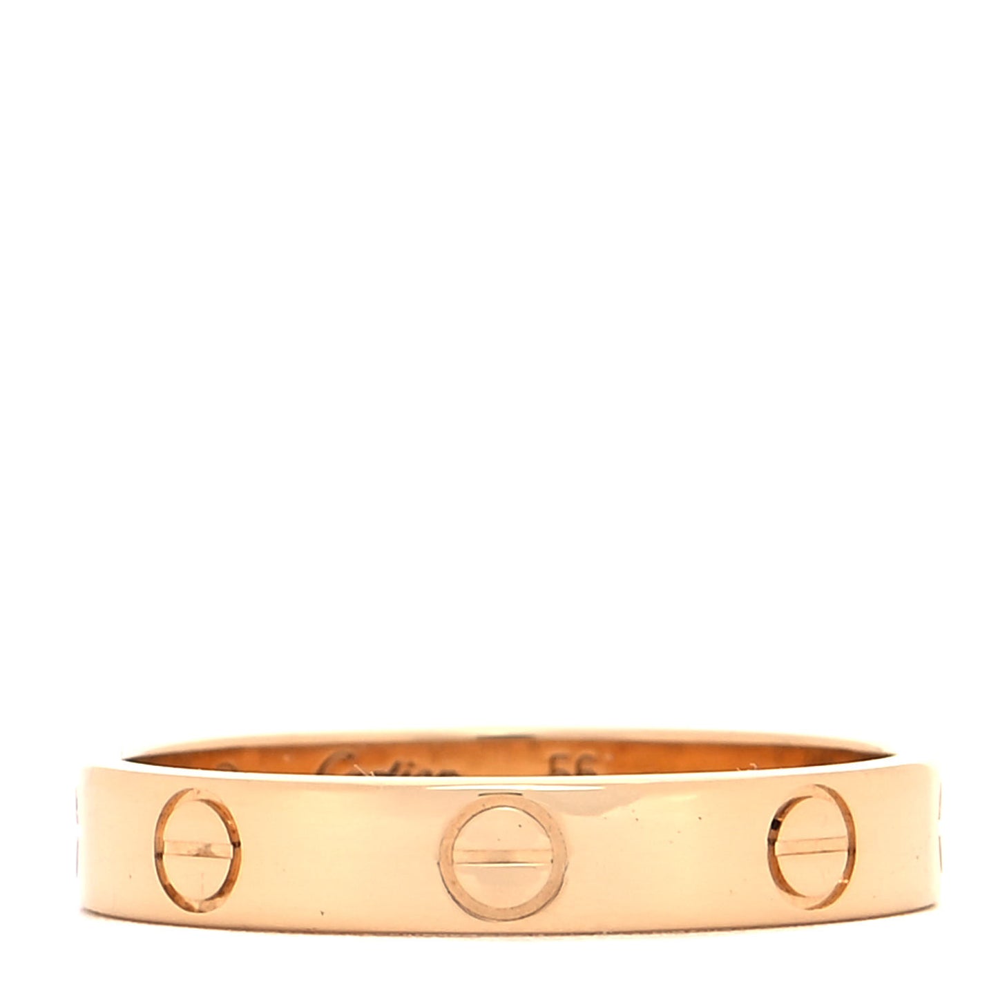18K Yellow Gold 3.5mm LOVE Wedding Band Ring 56 7.5