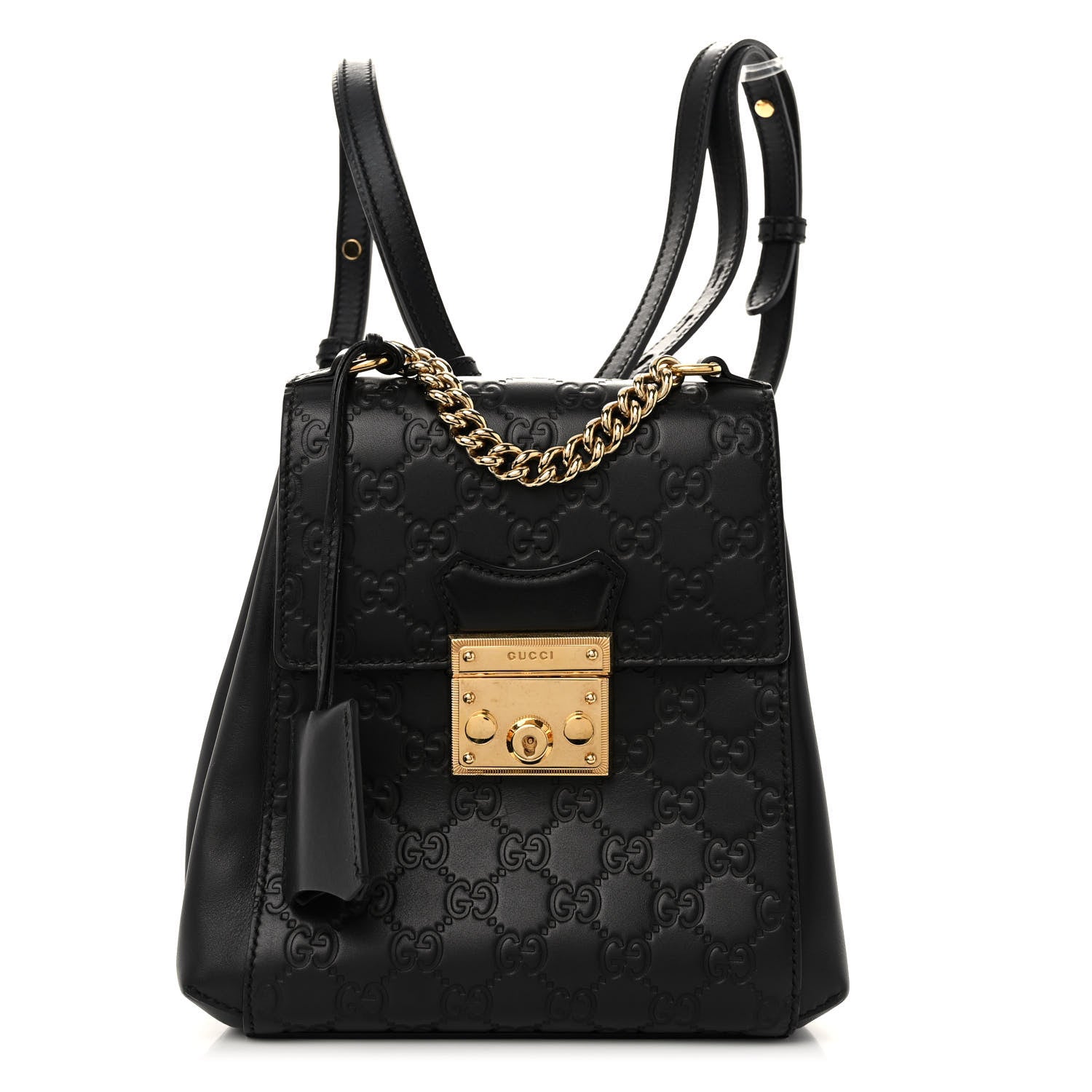 Gucci Guccissima Signature Padlock Backpack Black 1 of 9