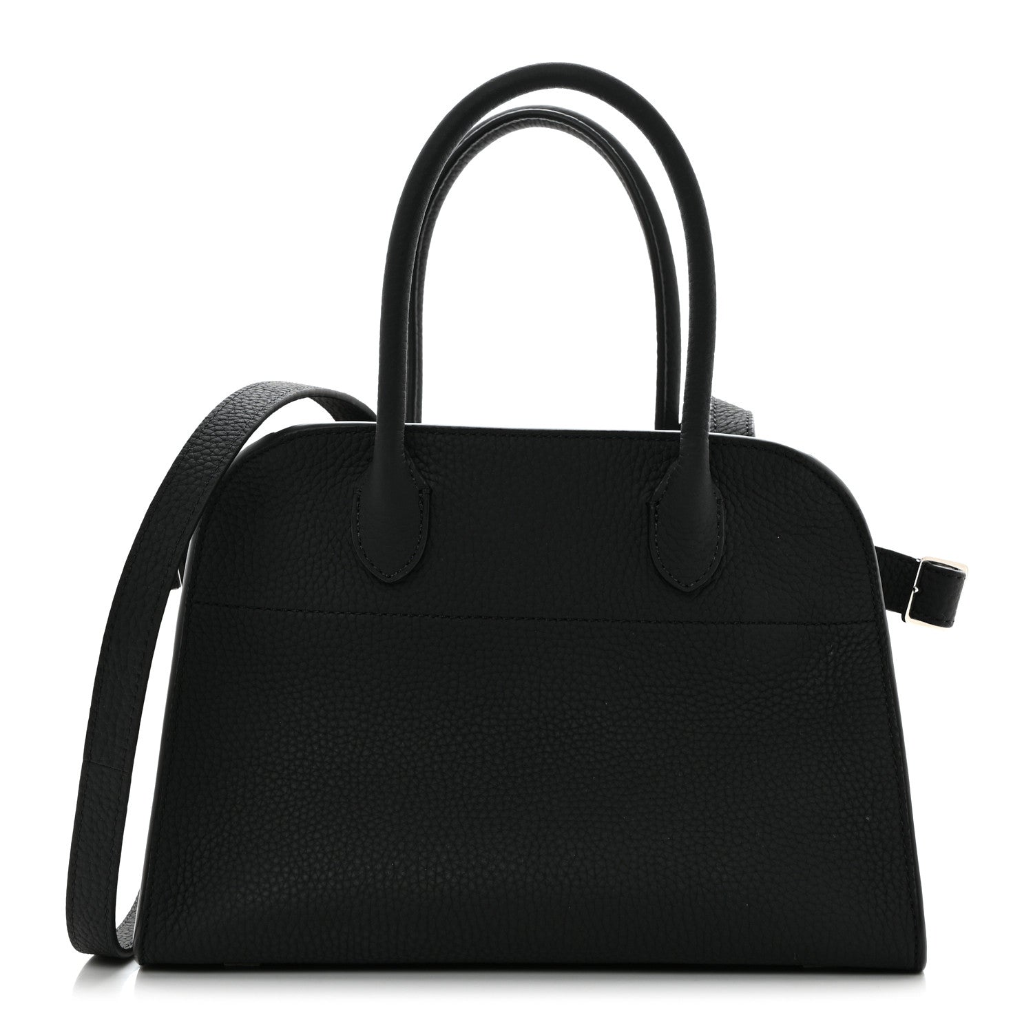 The Row Grained Calfskin Soft Margaux 10 Bag Black 1551191