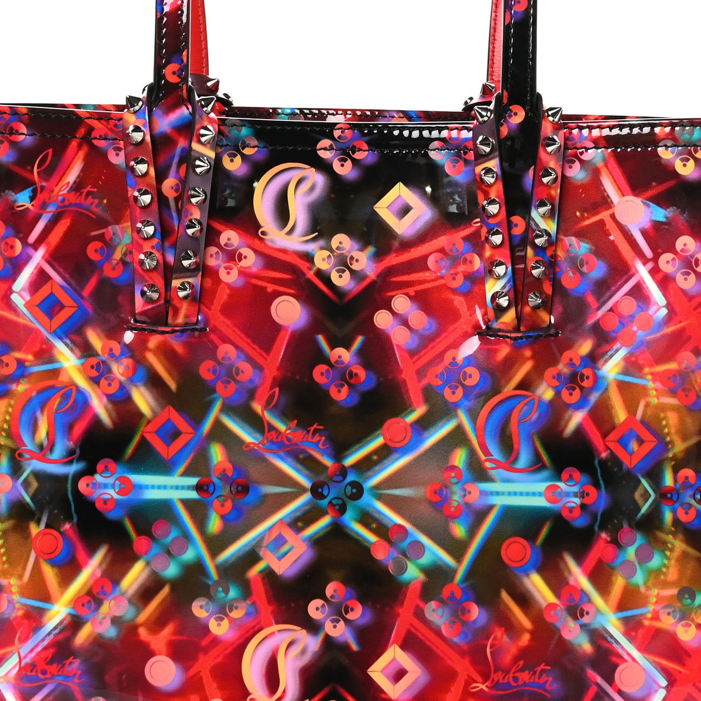 Patent Calfskin Small Discolaser Cabata Tote Multicolor