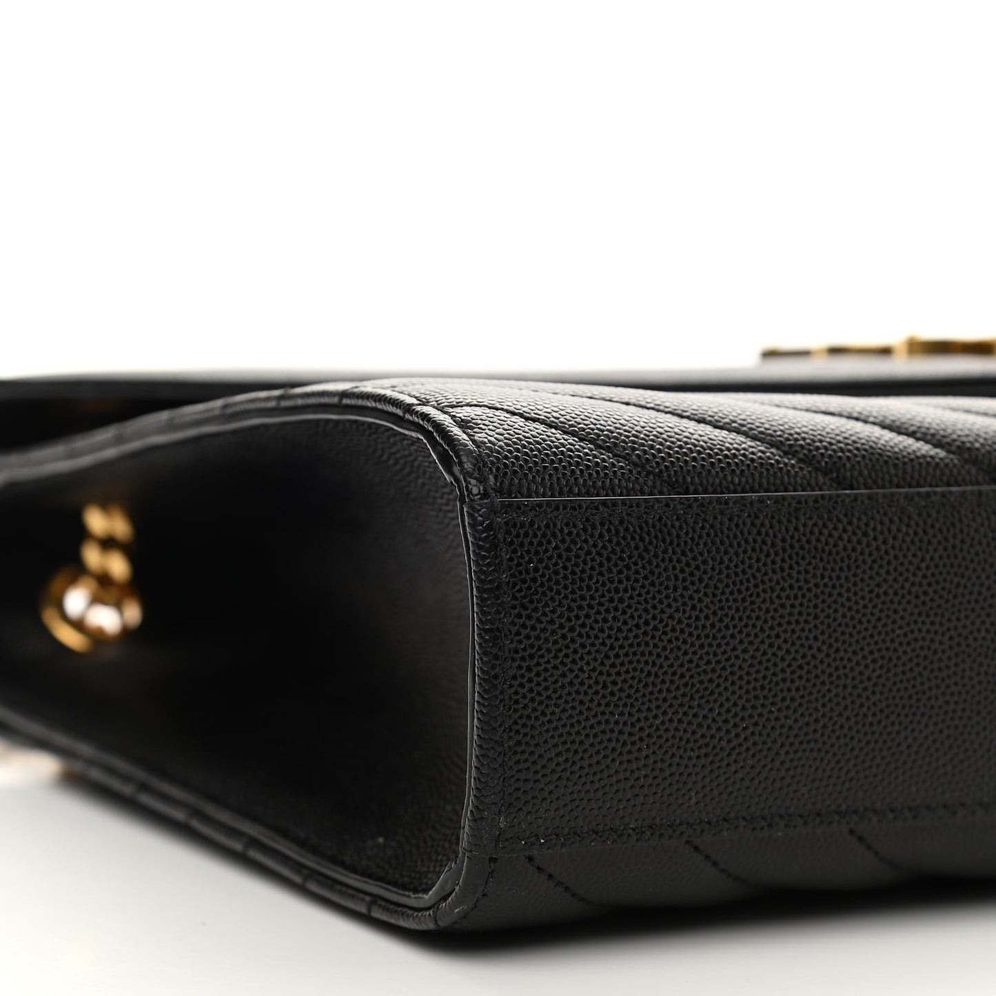 Grain De Poudre Matelasse Chevron Large Monogram Satchel Black