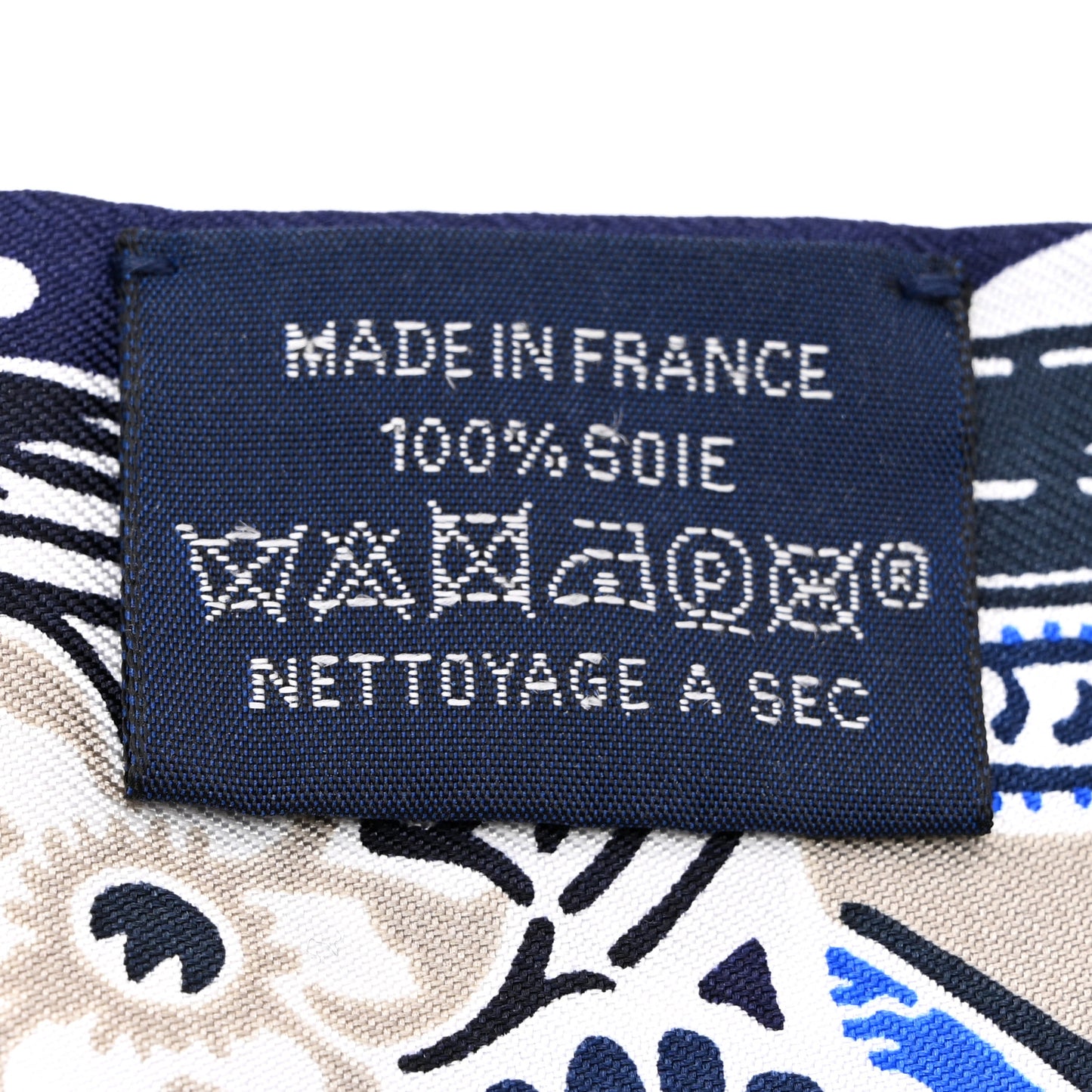 Silk Bingata Twilly Marine Tabac White