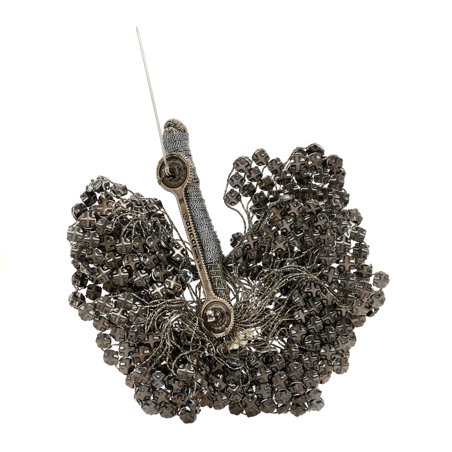 Crystal Tree Brooch Grey