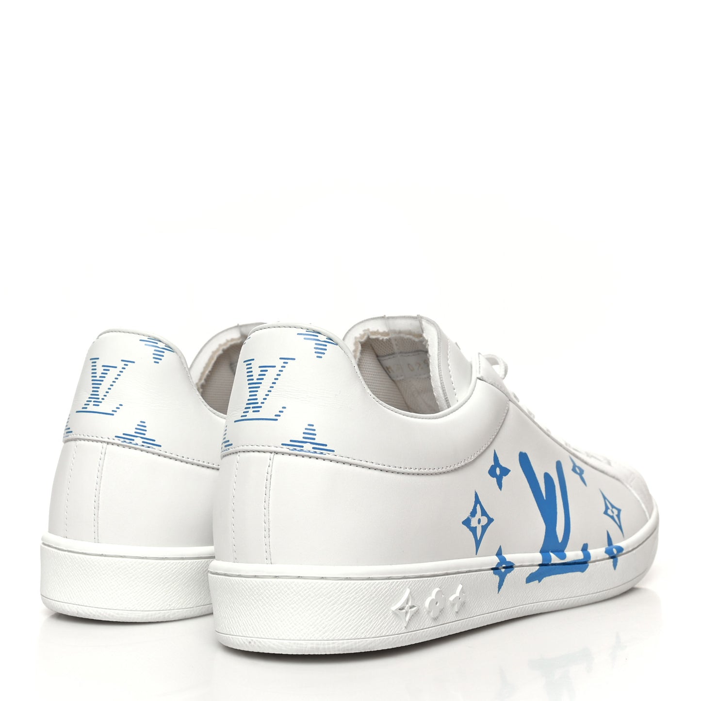 Calfskin Luxembourg Samothrace Mens Sneakers 9.5 White Blue