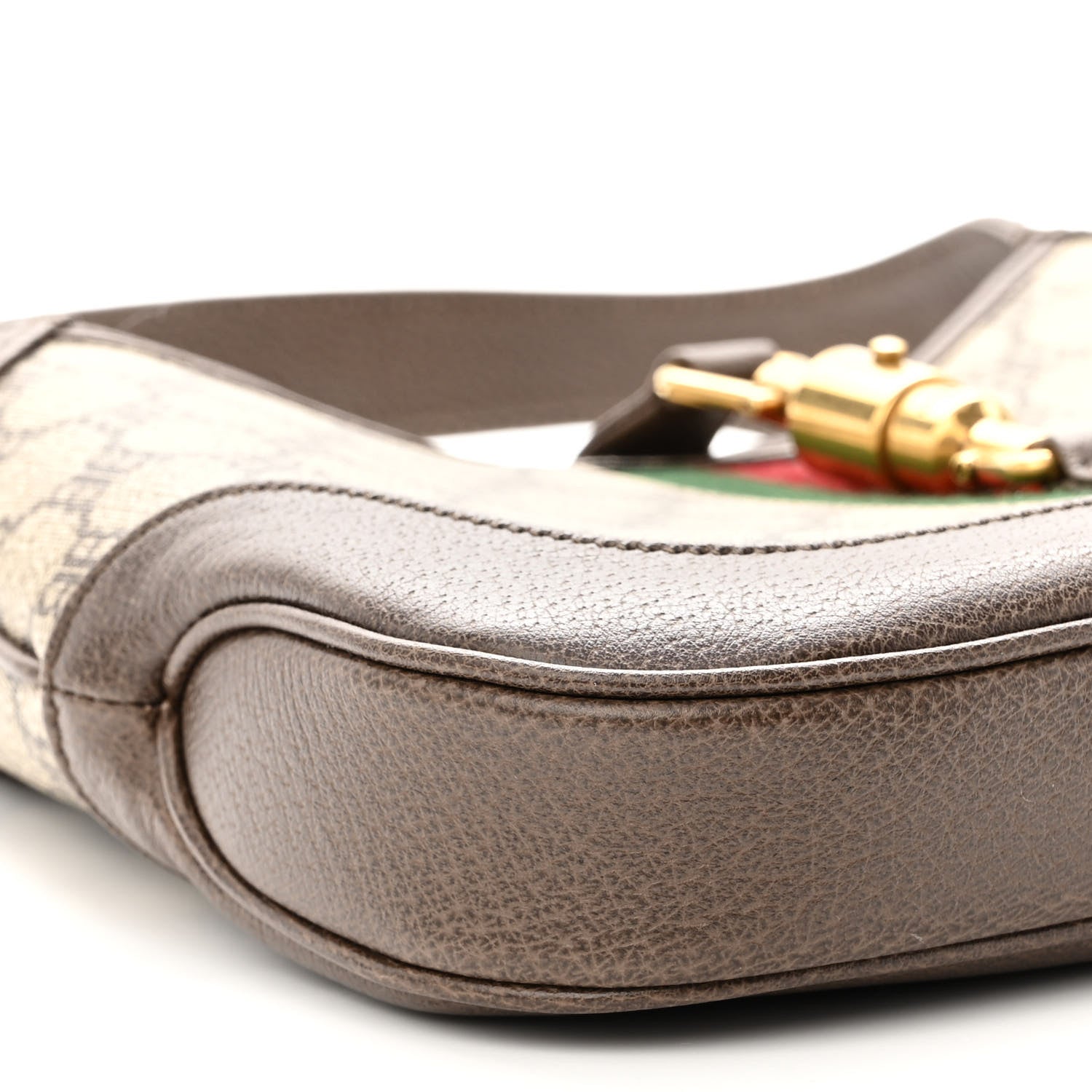 Gucci X BALENCIAGA BB Supreme Monogram Calfskin Web Small Jackie 1961 Hobo Beige Ebony 9 of 11