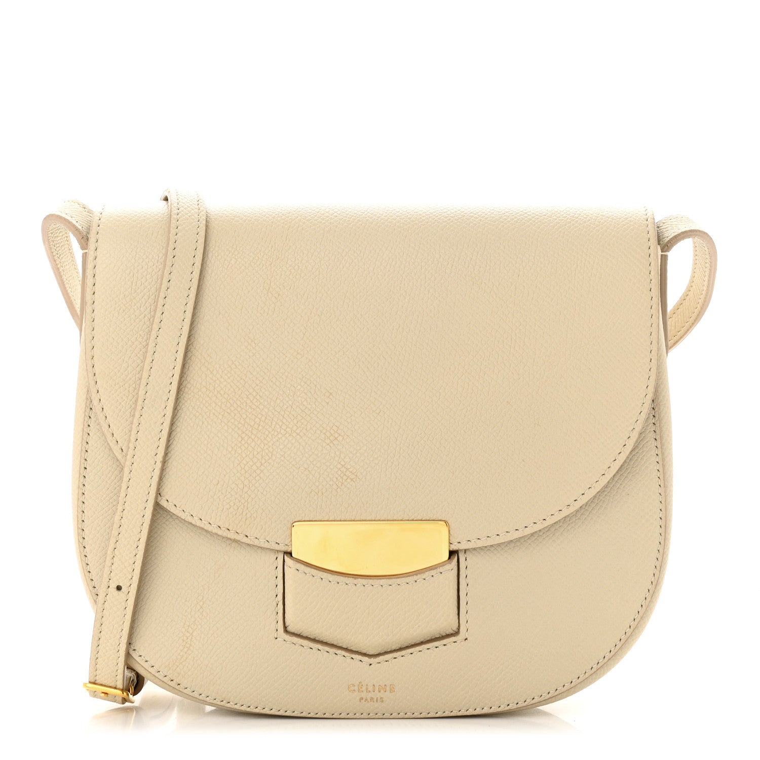Celine Grained Calfskin Small Trotteur Linen 1 of 15