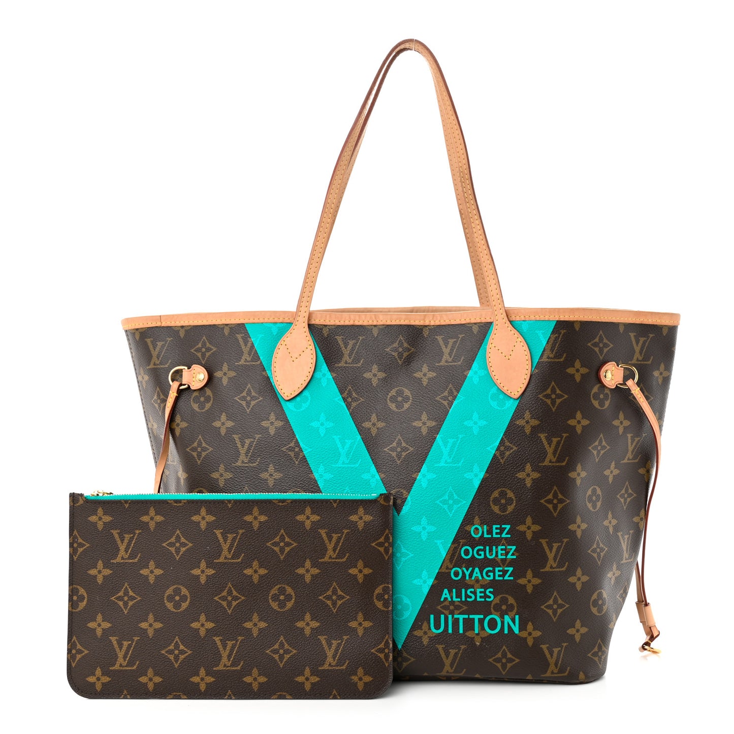 Monogram V Neverfull MM Turquoise