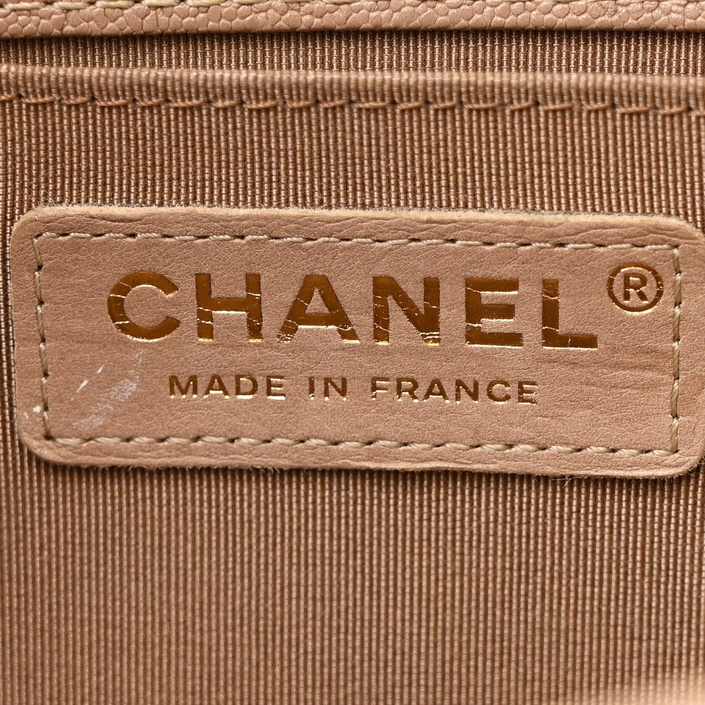 Caviar Quilted Medium Boy Flap Beige