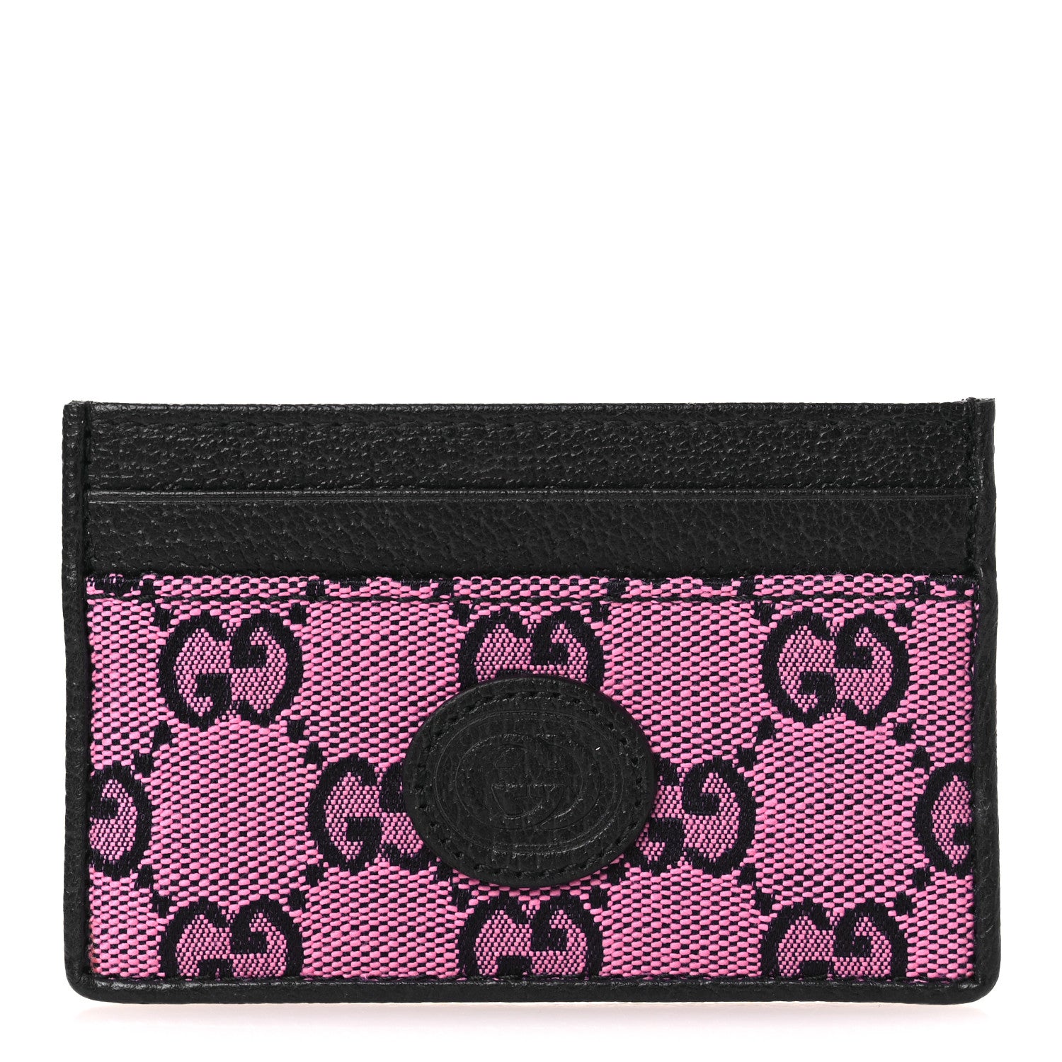 Gucci Monogram Multicolor Retro Interlocking G Card Holder Pink