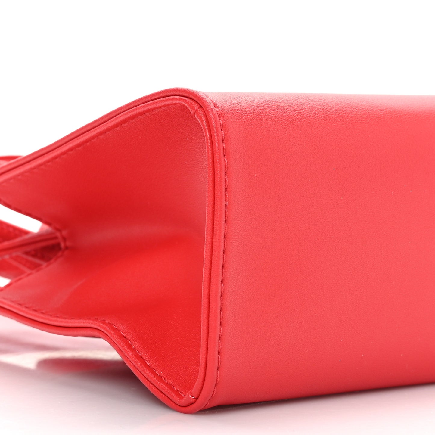 Vegan Leather Small Shopping Bag Red
