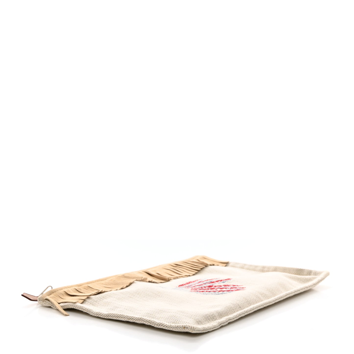 Toile Velvet Lambskin Tipi Print Flat Case Beige Coyote