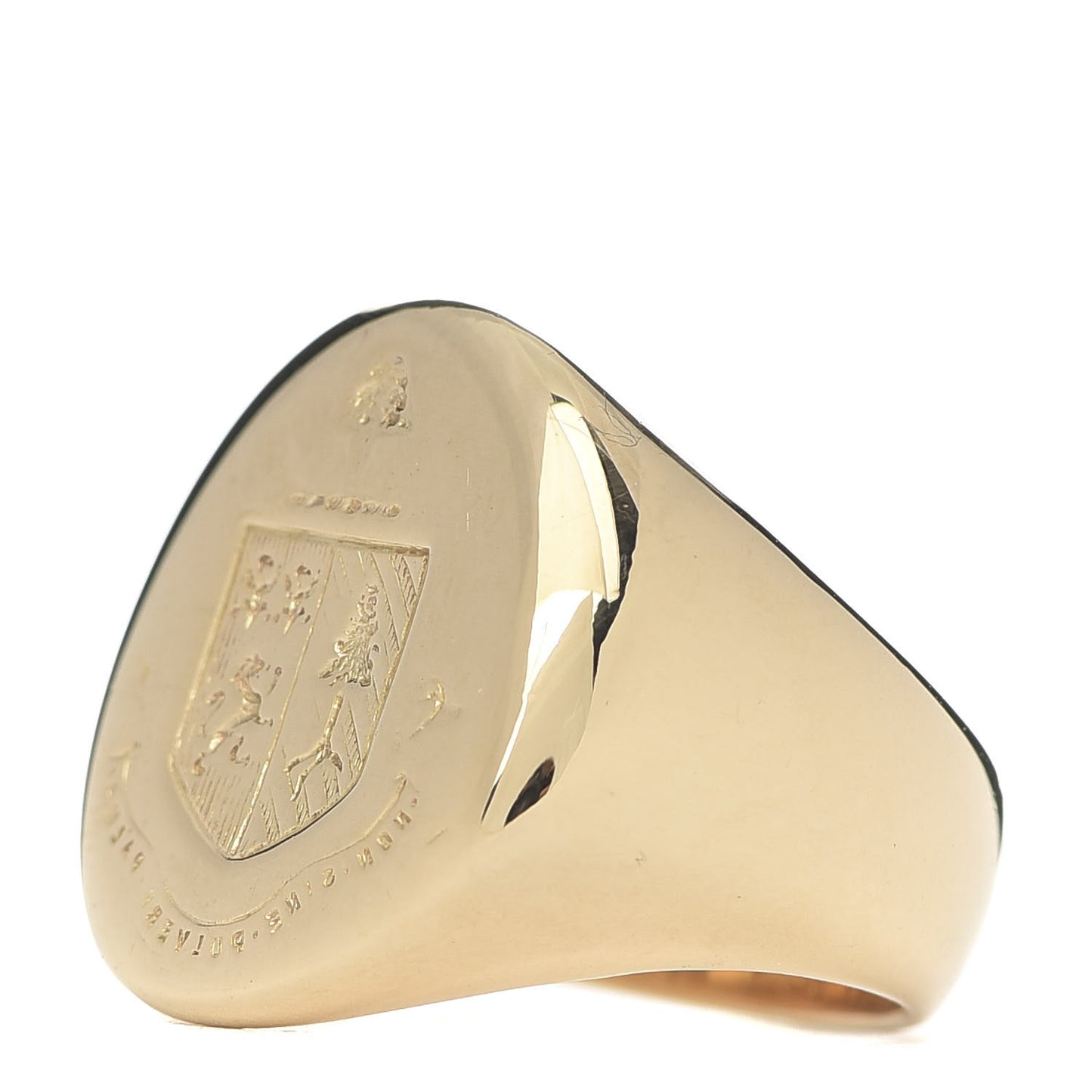 18K Yellow Gold Oval Crest Signet Ring 51 5.75