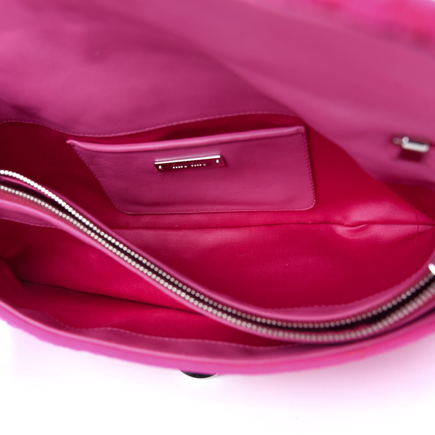 Faille Matelasse Crystal Flap Clutch Pink