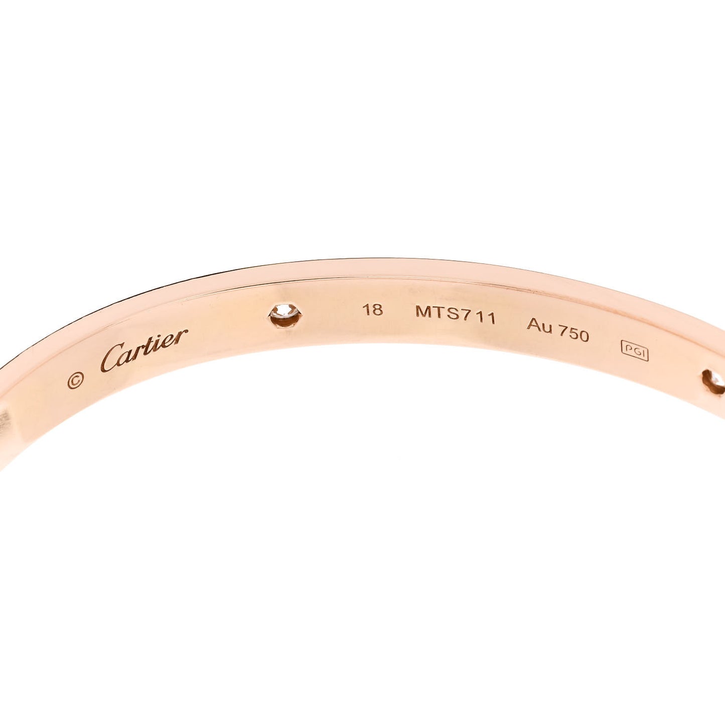 18K Pink Gold 4 Diamond LOVE Bracelet 18