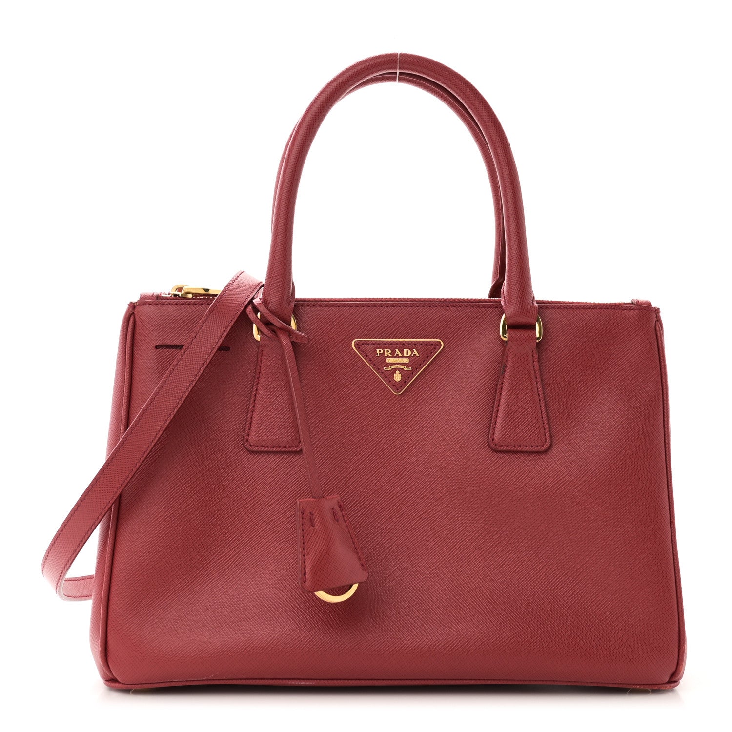 Prada Saffiano Lux Medium Galleria Double Zip Tote Fuoco 1 of 13