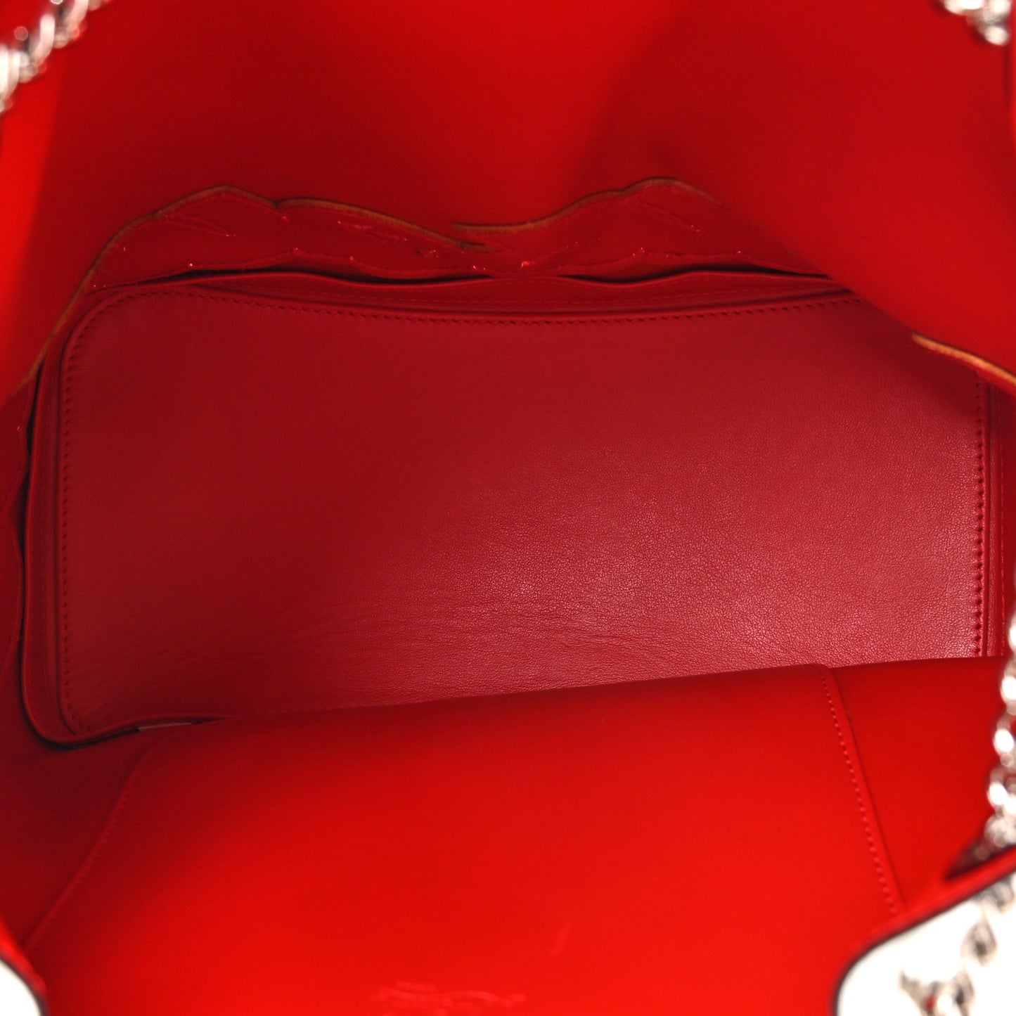 Calfskin Paris Marie Jane Perforated Glitter Logo Backpack White