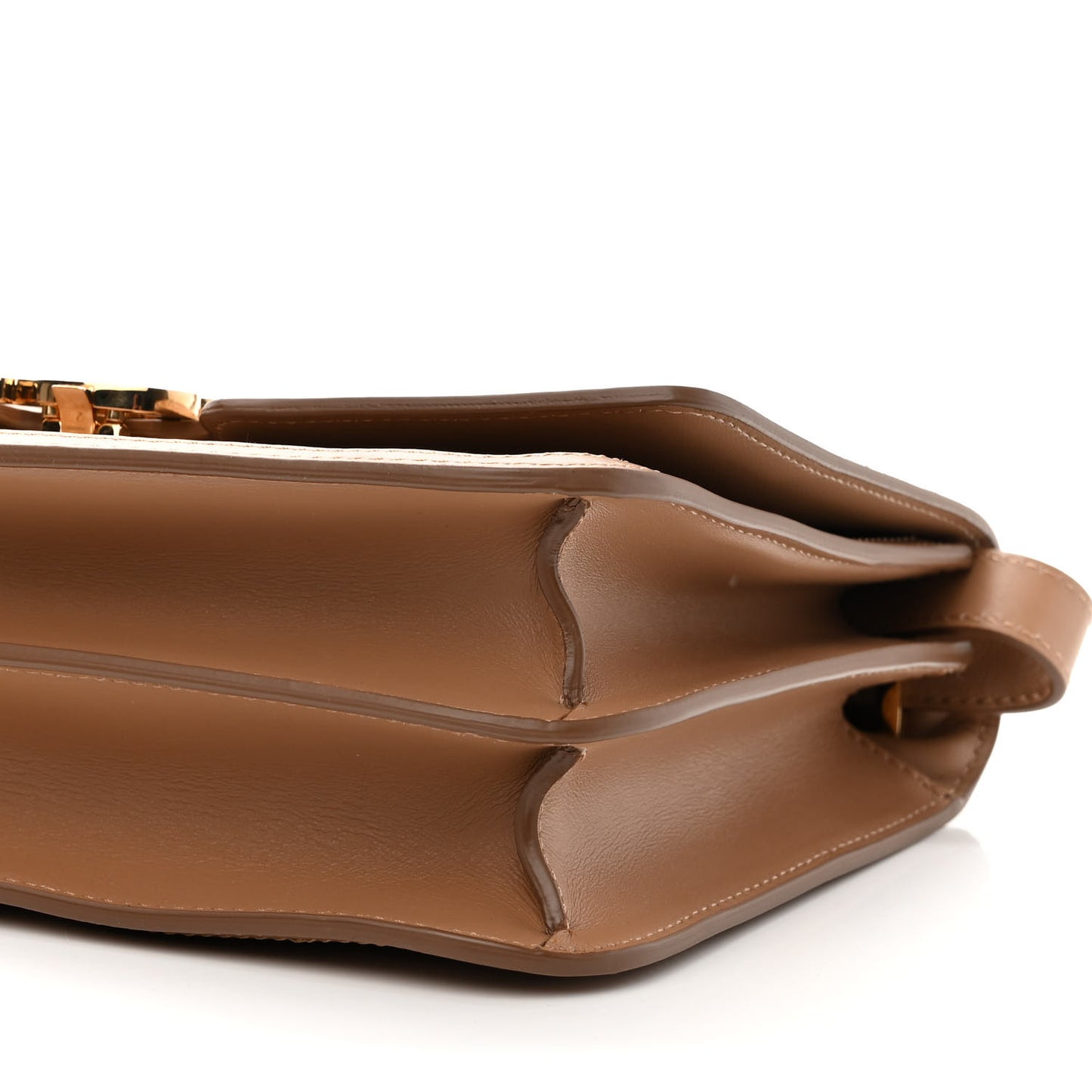 Calfskin Monogram Embossed Medium TB Bag Light Camel