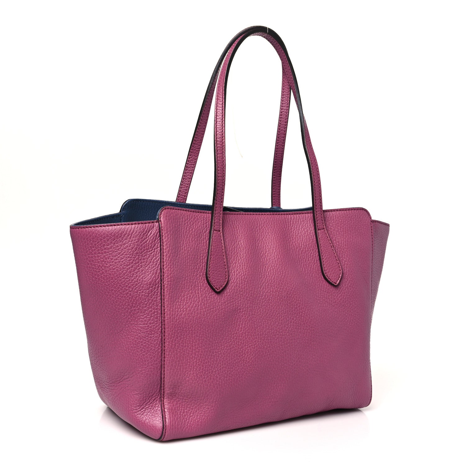 Gucci Dollar Calfskin Small Swing Tote Peonia Flower Washed Blue 3 of 10