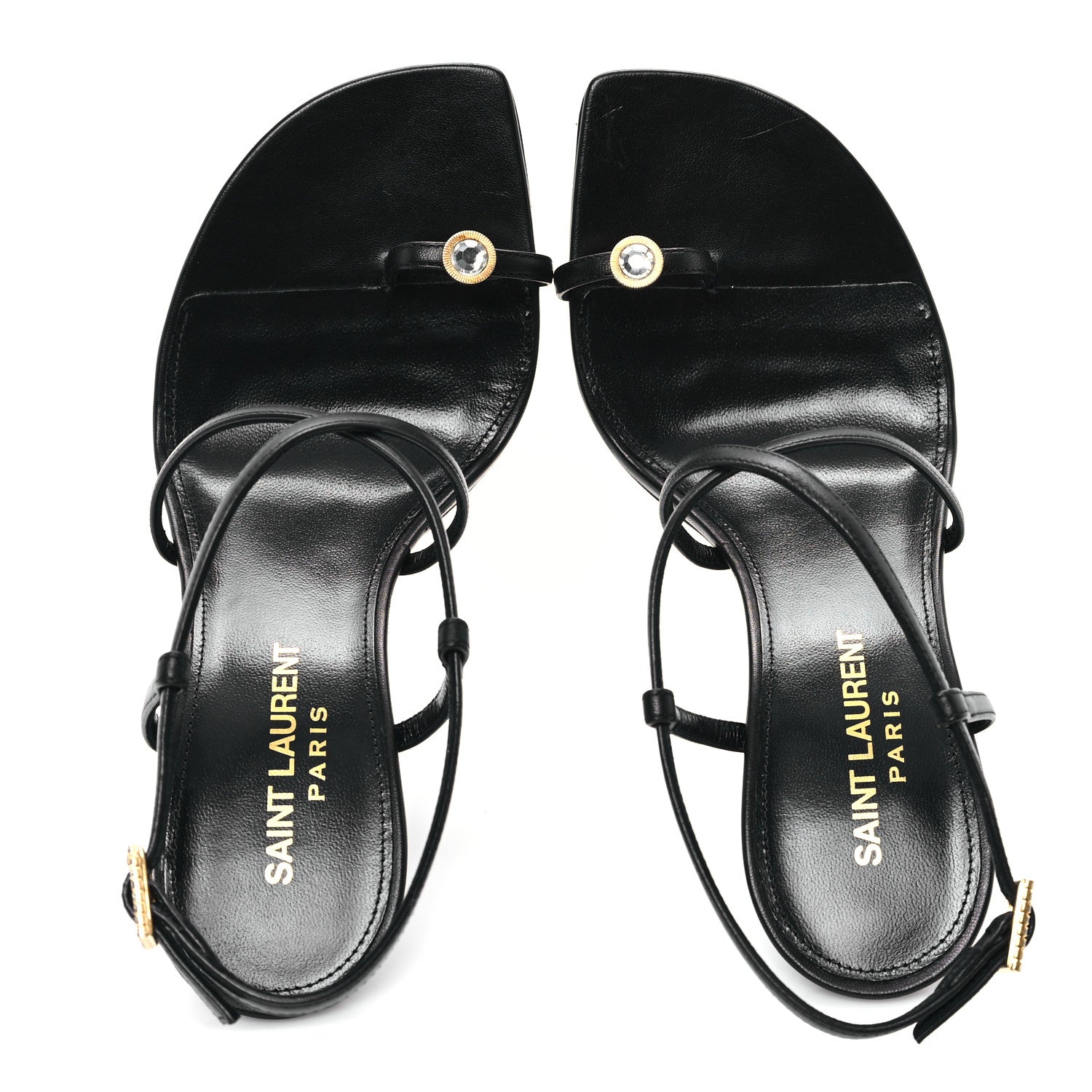 Saint Laurent Kid Egado Date 110 Sandals 35 Black 2 of 9