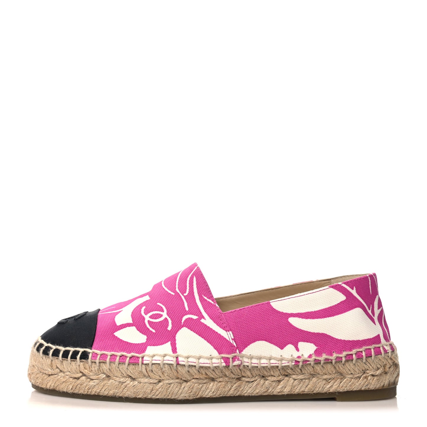 Cotton Grosgrain Espadrilles 36 Pink Ecru Black