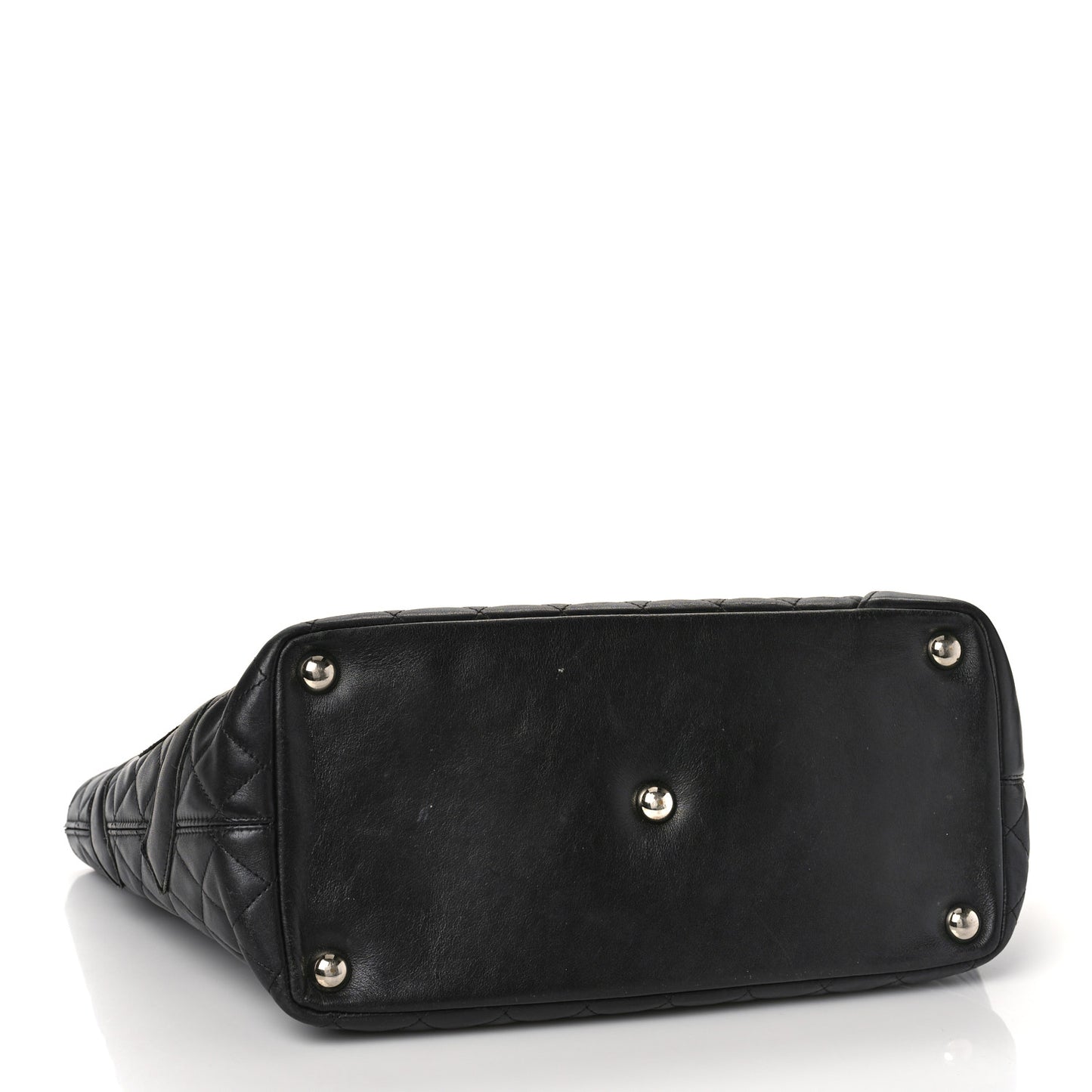 Calfskin Quilted Large Cambon Tote Black