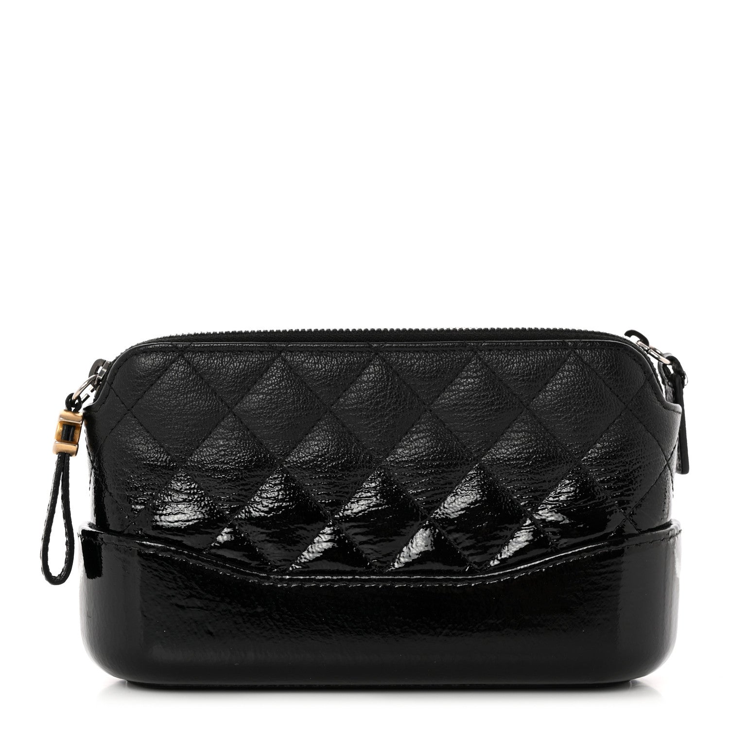 Chanel Patent Goatskin Quilted Small Gabrielle Clutch Black 1 of 11