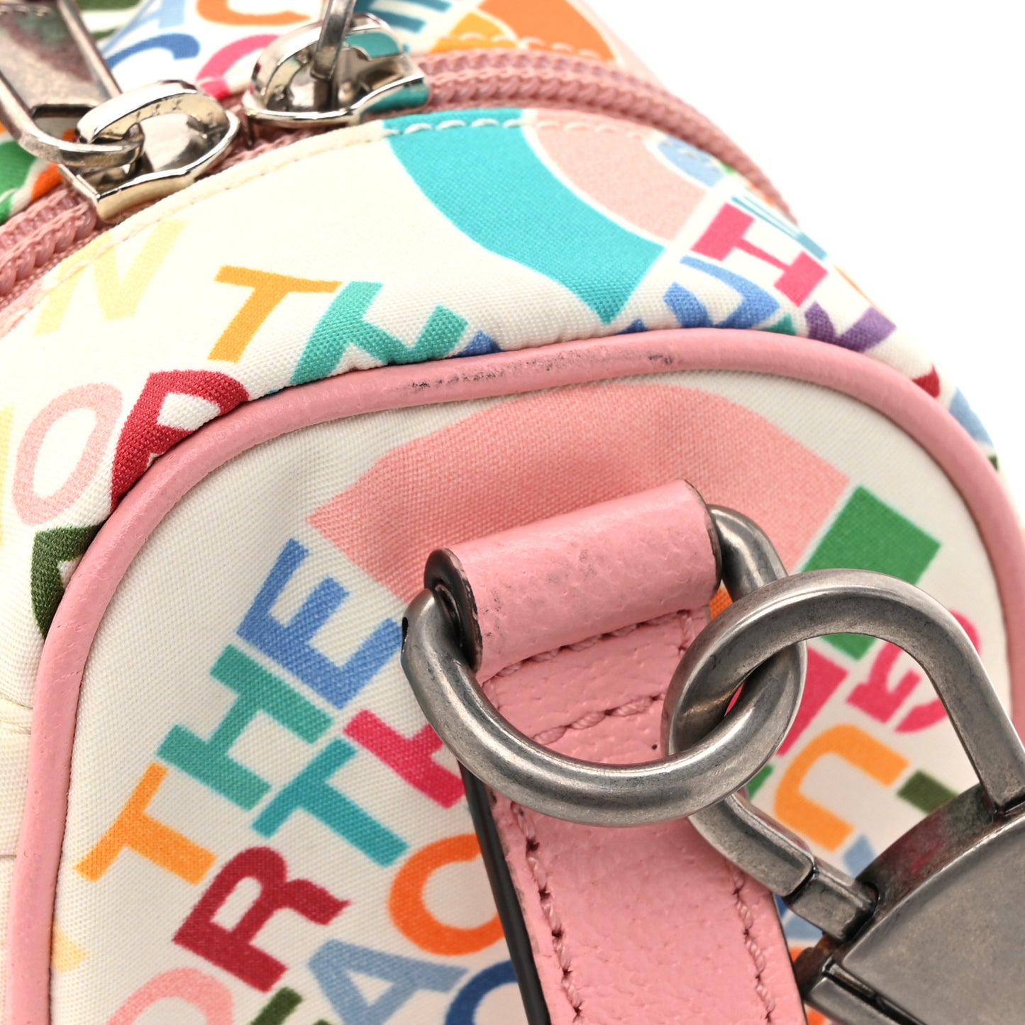 X THE NORTH FACE Econyl Nylon Barrel Shoulder Bag Ivory Turquoise Wild Rose