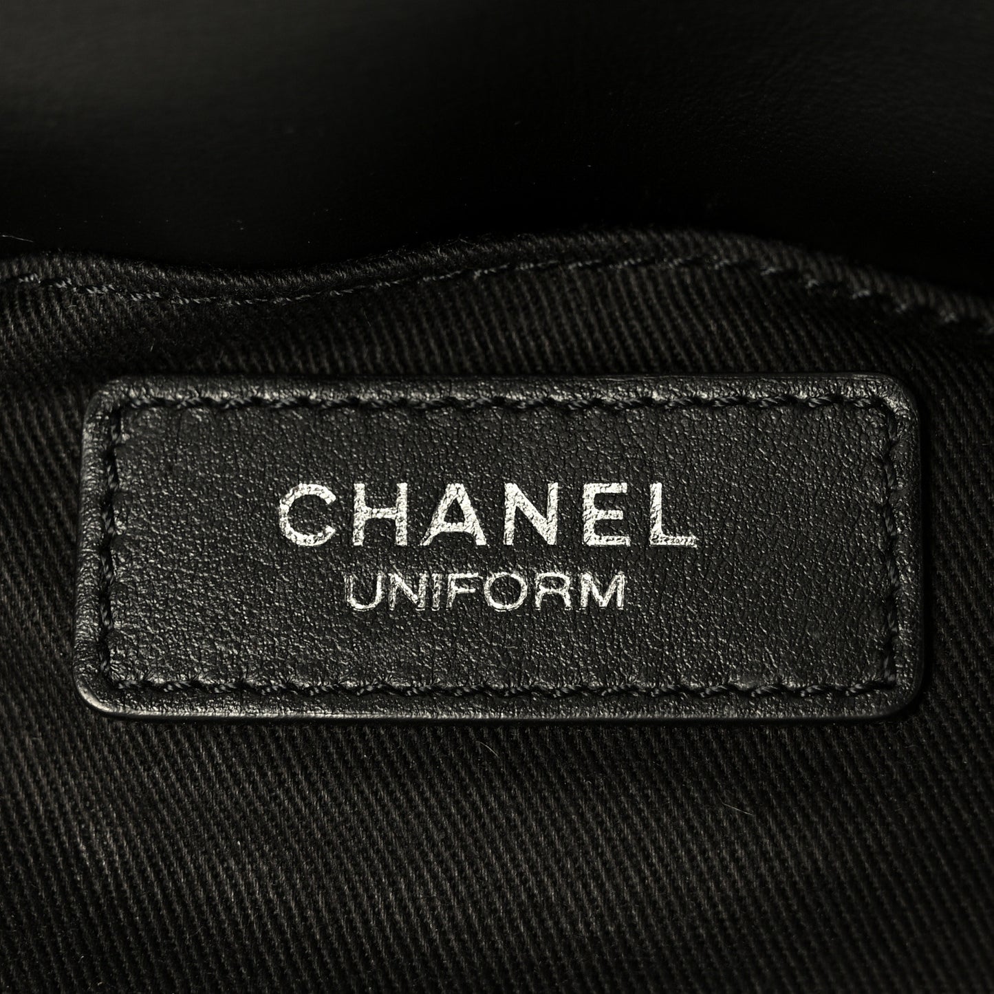 Calfskin Quilted CC Uniform Flap Belt Bag Black