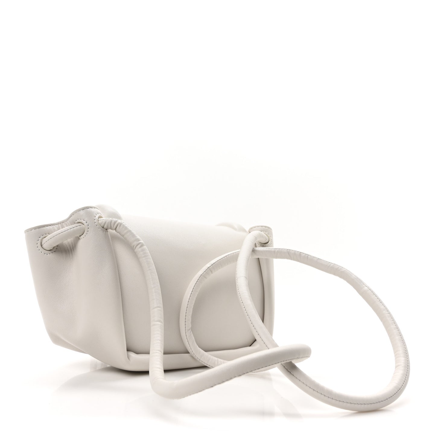 Lambskin Small Beak Triangle Flap Shoulder Bag Chalk