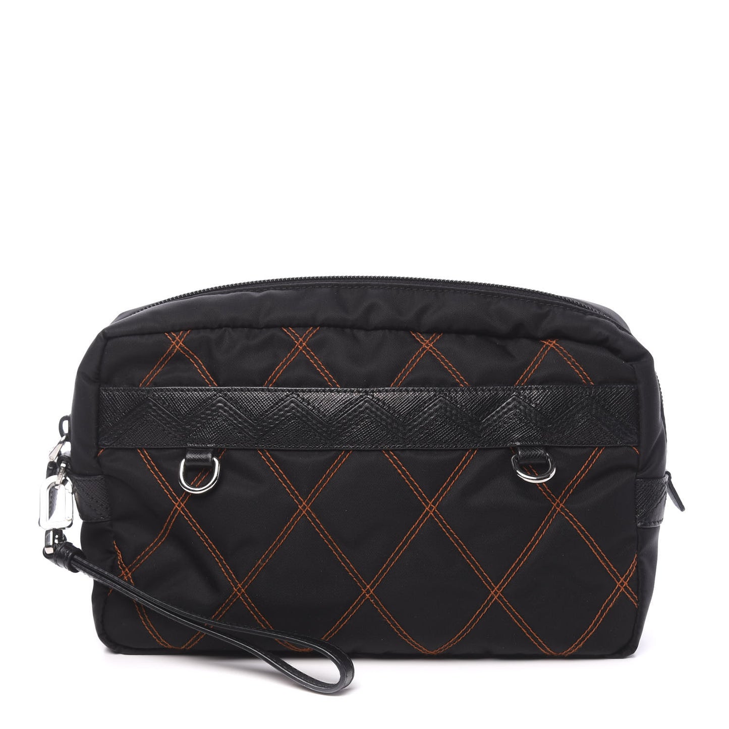 Nylon Tessuto Impuntu Quilted Shoulder Bag Black