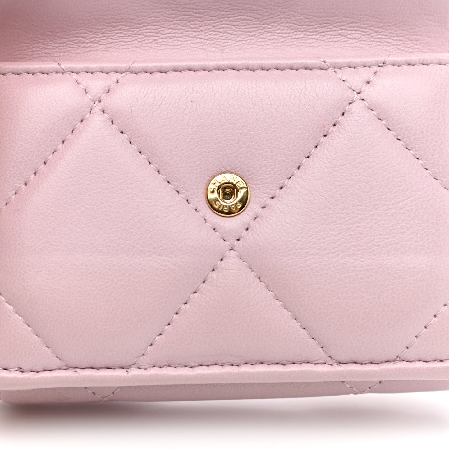 Goatskin Quilted Chanel 19 Small Flap Wallet Pink