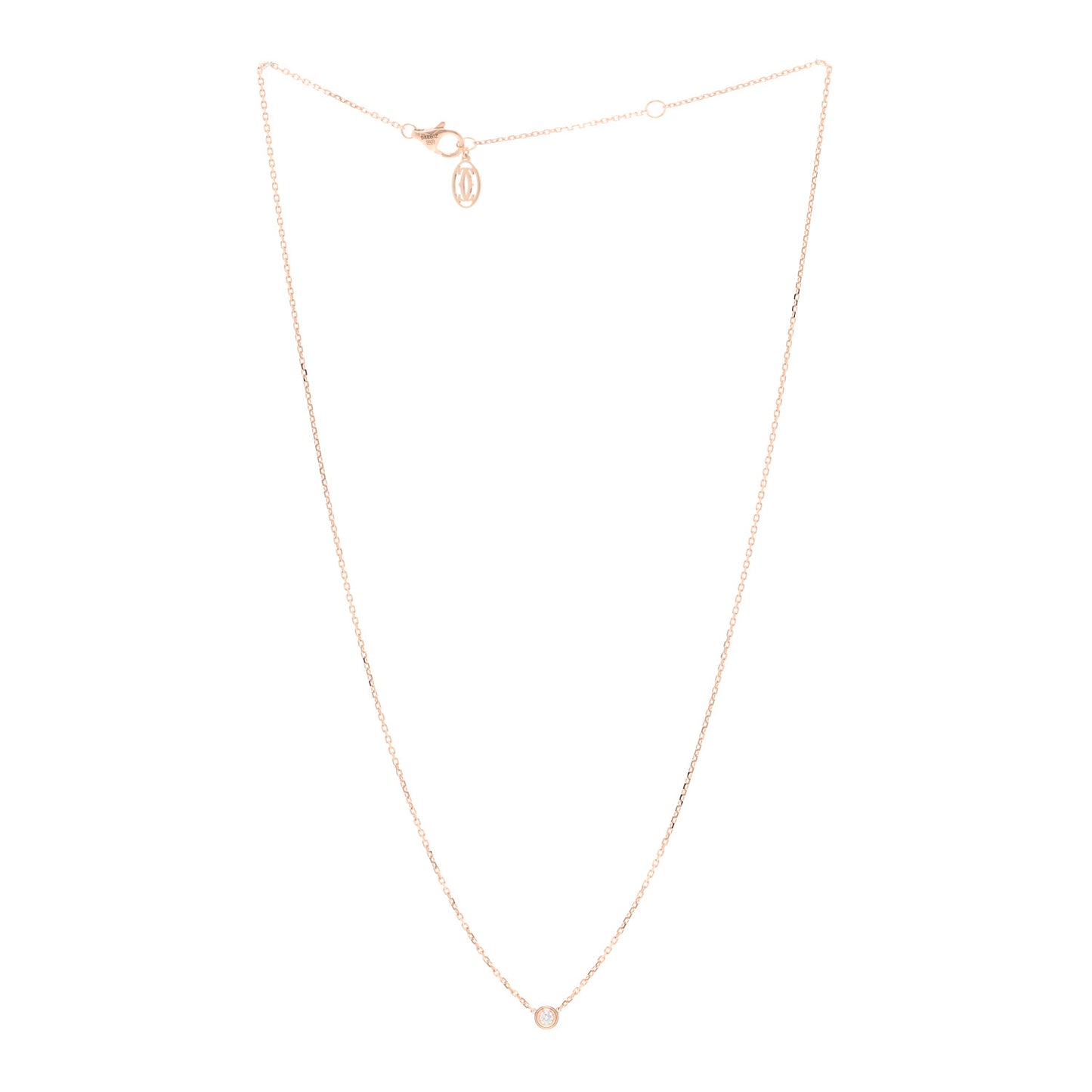 18K Pink Gold Diamond XS D'Amour Pendant Necklace