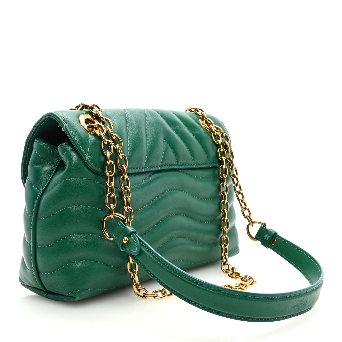Calfskin New Wave Chain Bag MM NM Emerald