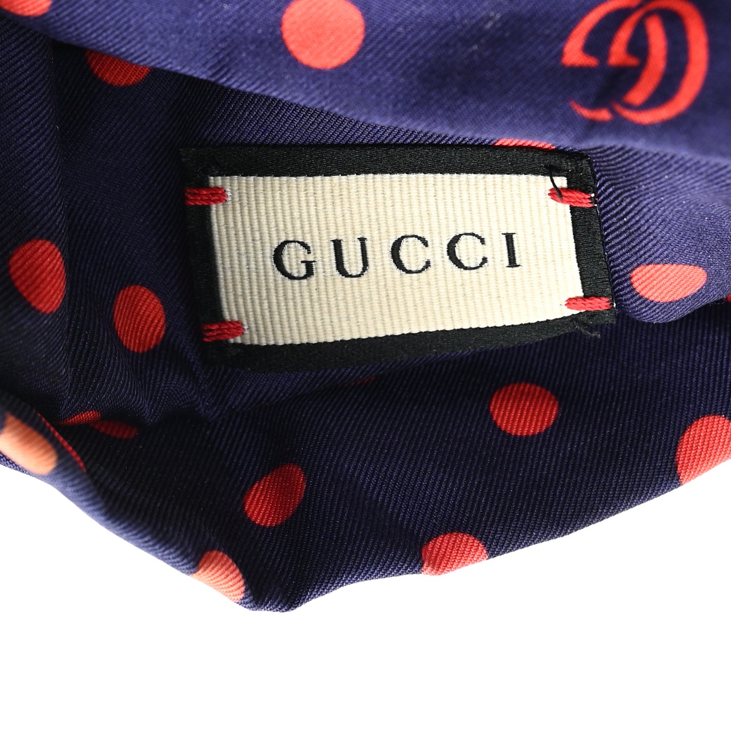 Silk Polka Dot Headband M Blue Red